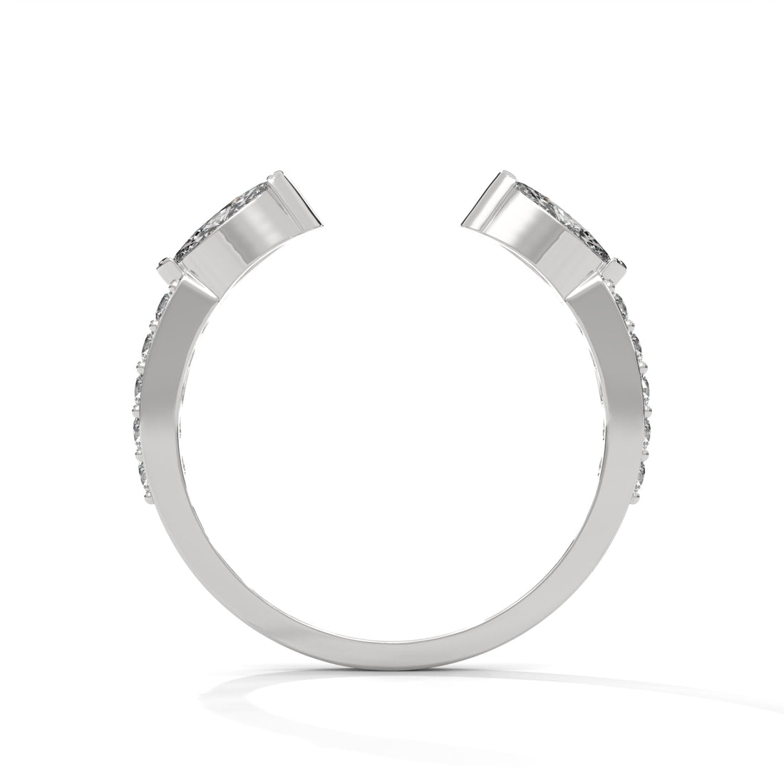 Modern Marquise Lab-Grown Diamond Gold Open Wedding Band | 0.54 CTW