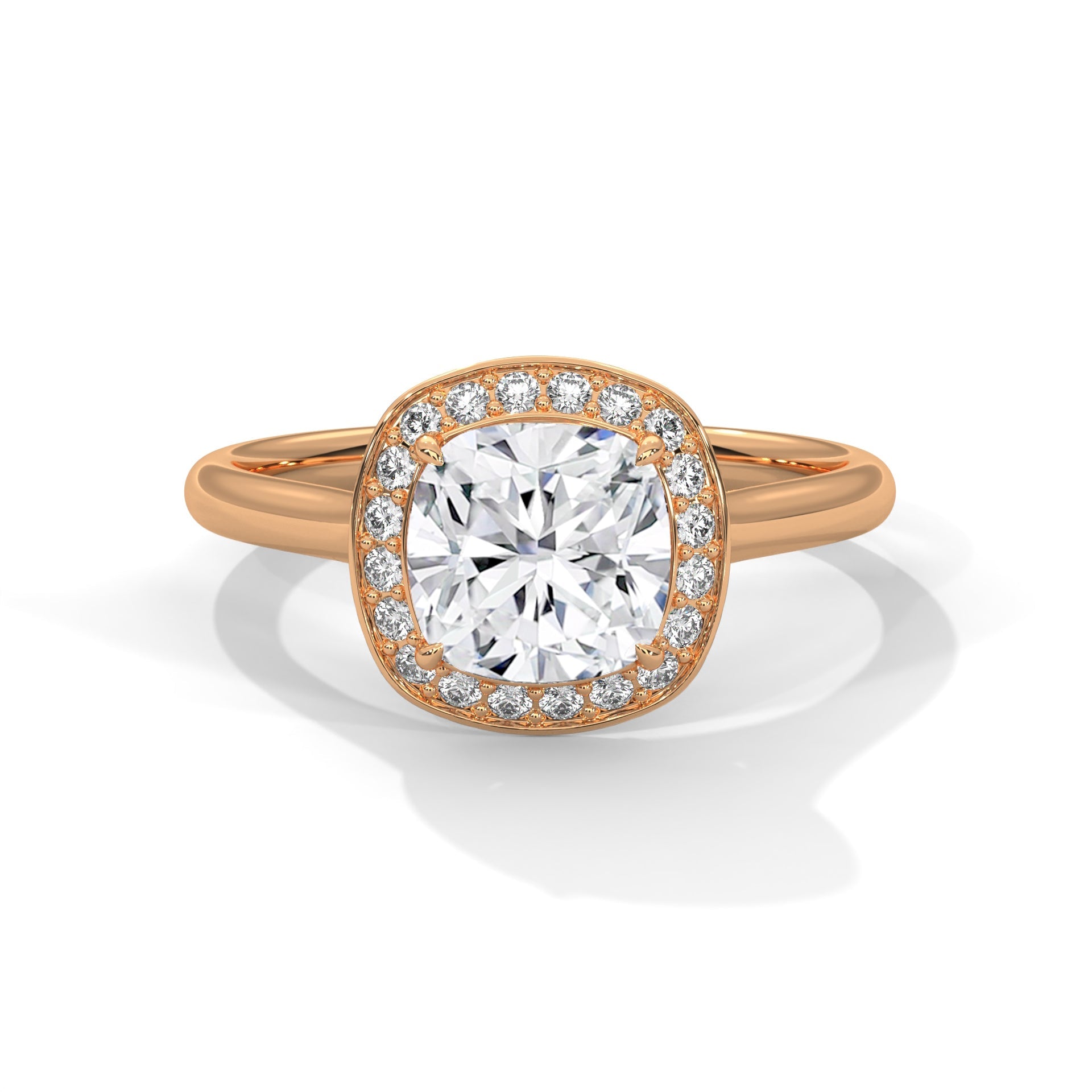 Halo Serenity 2.0ct Cushion Lab Diamond Engagement Ring | 2.16 CTW