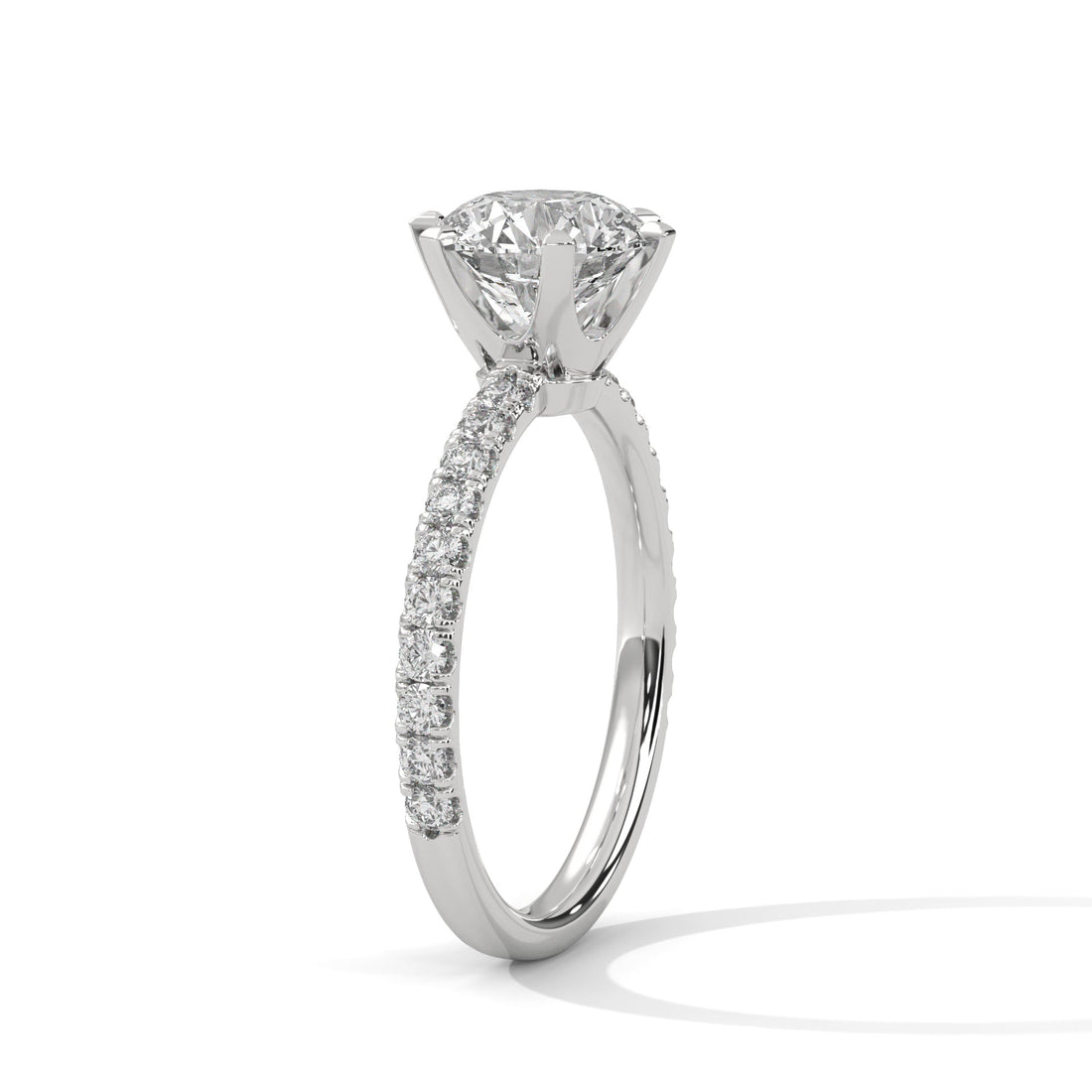 1.5 CT Round-Cut Lab Grown Diamond 6-Prong Pave Ring | 1.74 CTW