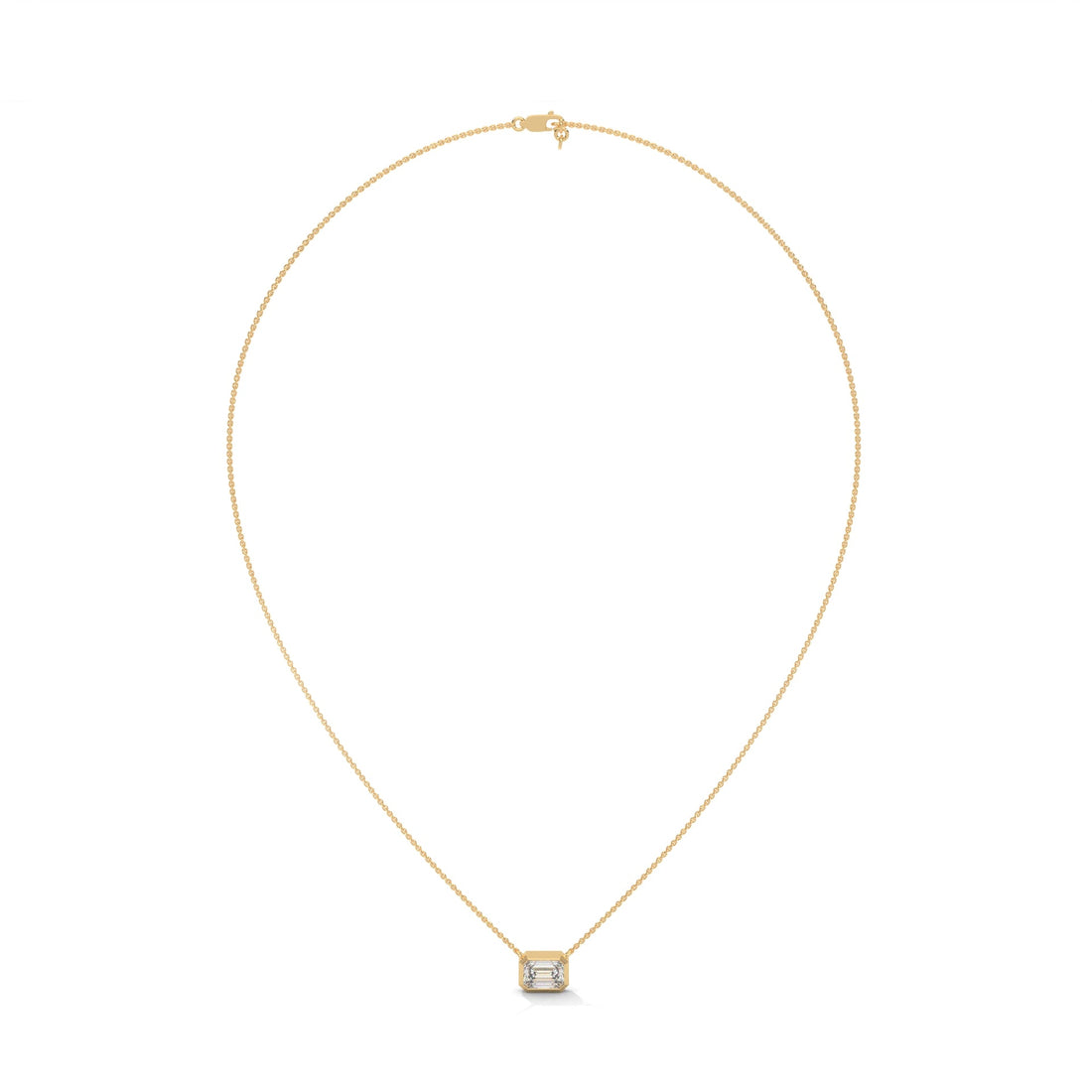 Emerald-Cut Diamond Pendant Necklace 0.75ct | 14K Gold | 16-18inch Chain