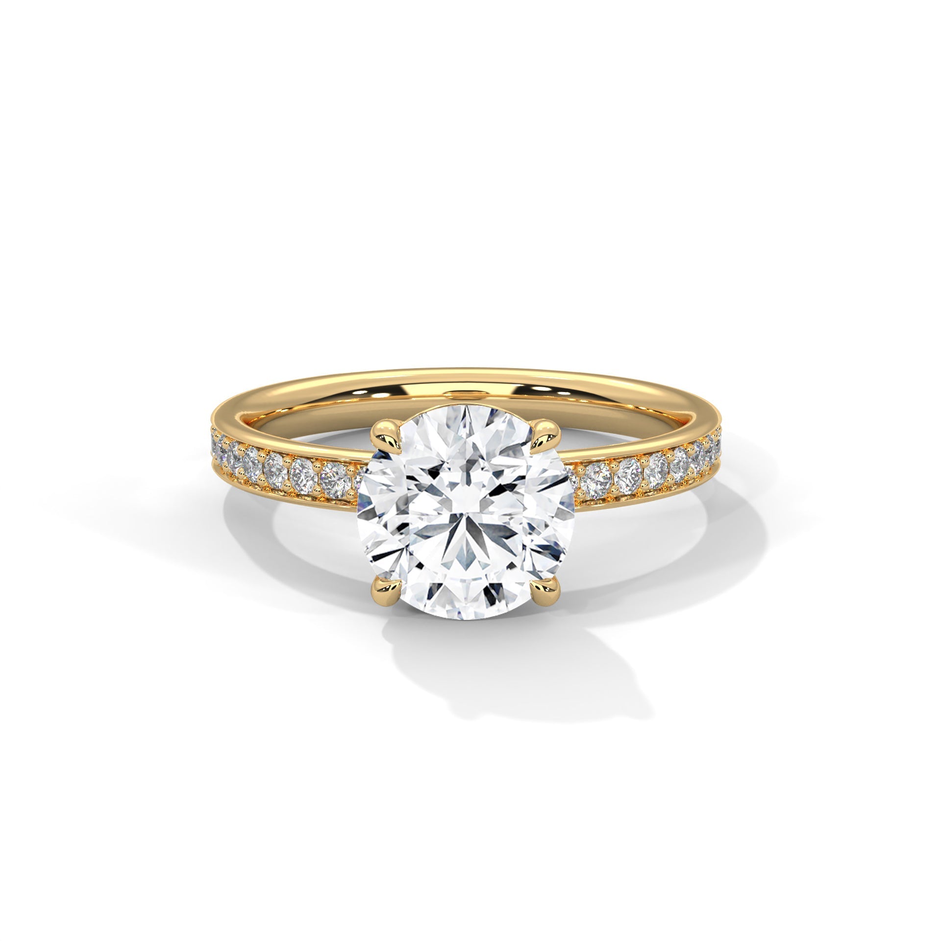 Radiance 2.46 CTW Round-Cut Diamond Pavé Engagement Ring | F-VS1