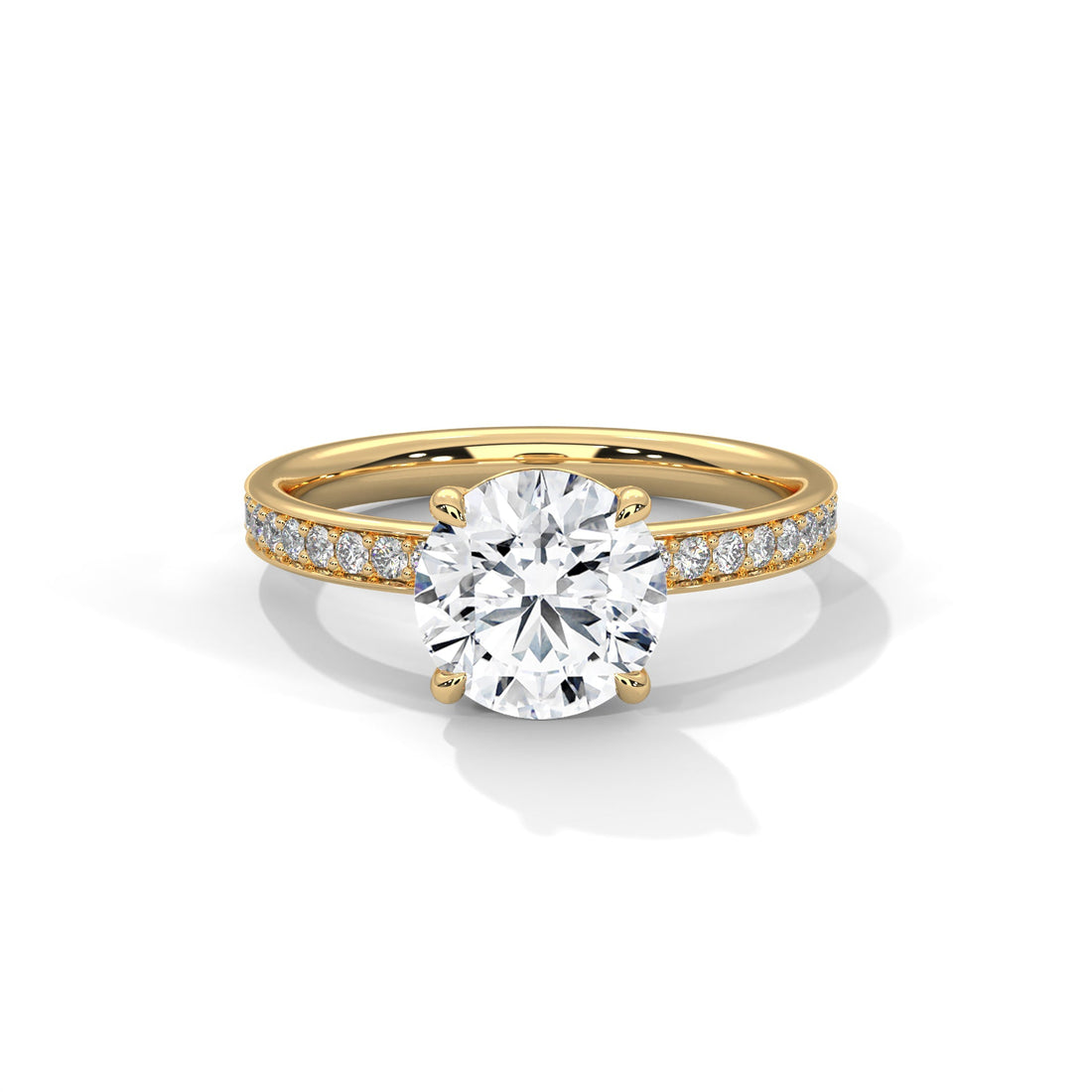 Radiance 2.46 CTW Round-Cut Diamond Pavé Engagement Ring | F-VS1