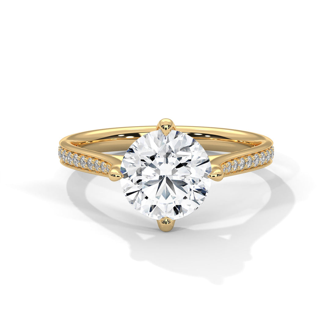 Ethereal Glow 1 CT Round-Cut Lab Grown Diamond Pave Ring | 1.18 CTW