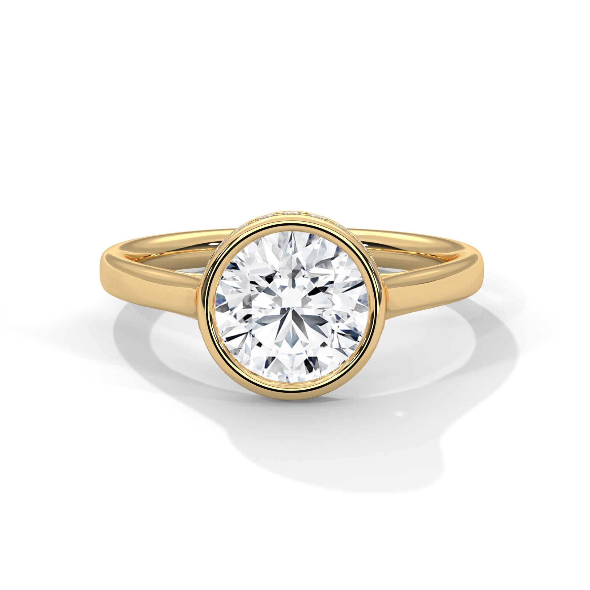 Sleek Radiance 1 CT Round-Cut Lab Grown Diamond Bezel Set Ring | 1.14 CTW