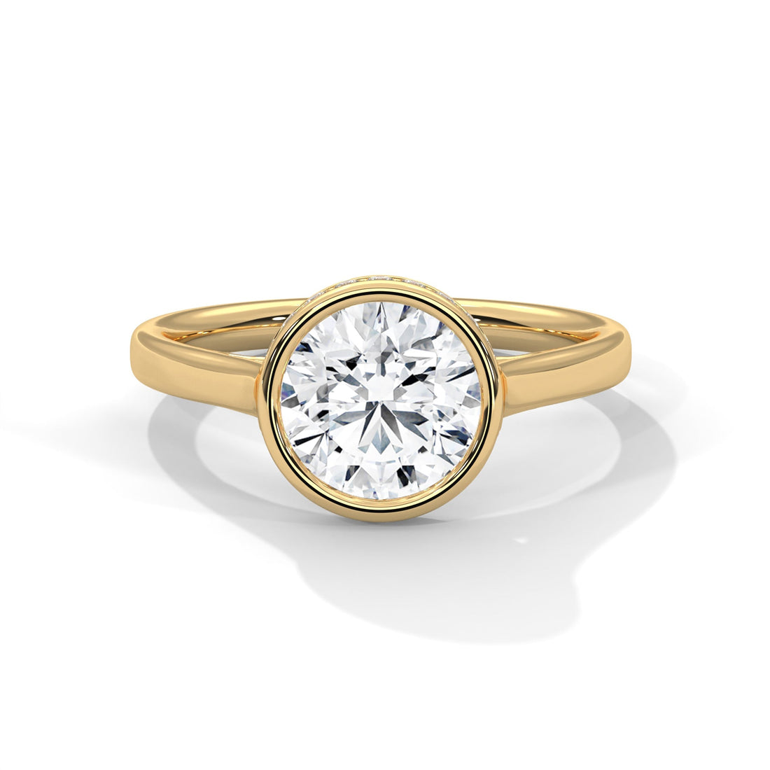 Sleek Radiance 1 CT Round-Cut Lab Grown Diamond Bezel Set Ring | 1.14 CTW