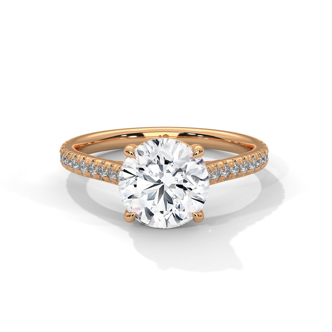 Radiant Harmony 1.5 CT Round-Cut Lab Grown Diamond Pave Ring | 1.72 CTW