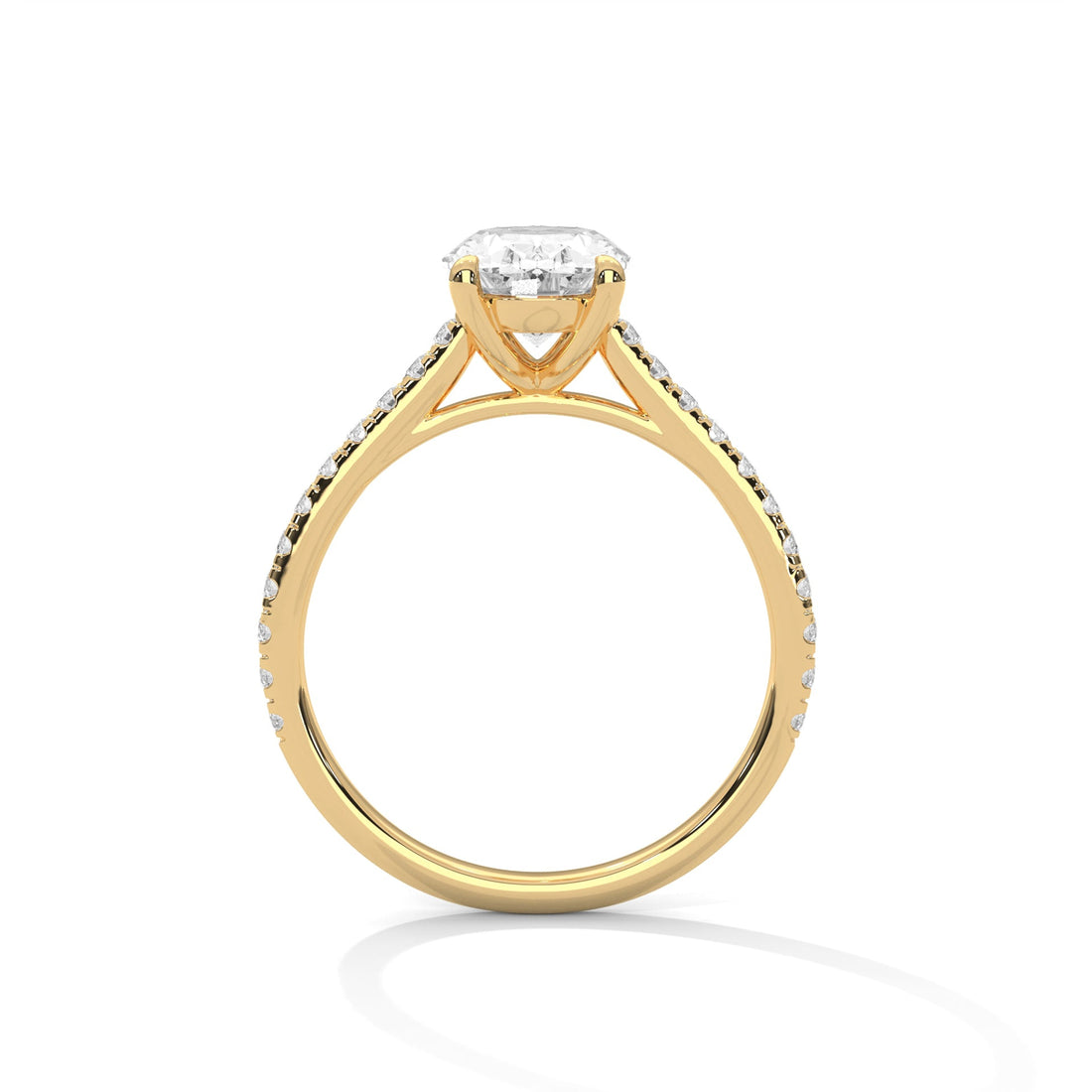 Celestial Grace 1 CT Oval-Cut Lab Grown Diamond Pave Ring | 1.22 CTW