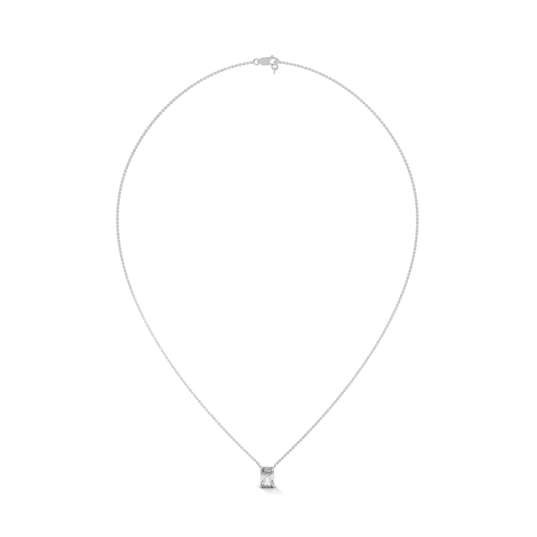 Luxe Radiance Emerald-Cut Diamond Pendant Necklace 0.75ct E-VS1 | 14K Gold |16”&18” Chain