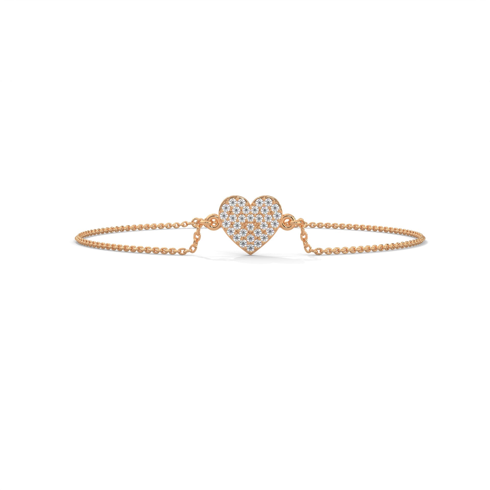 Amora Pave-Set Heart Lab-Grown Diamond Gold Bracelet | 0.26 CTW