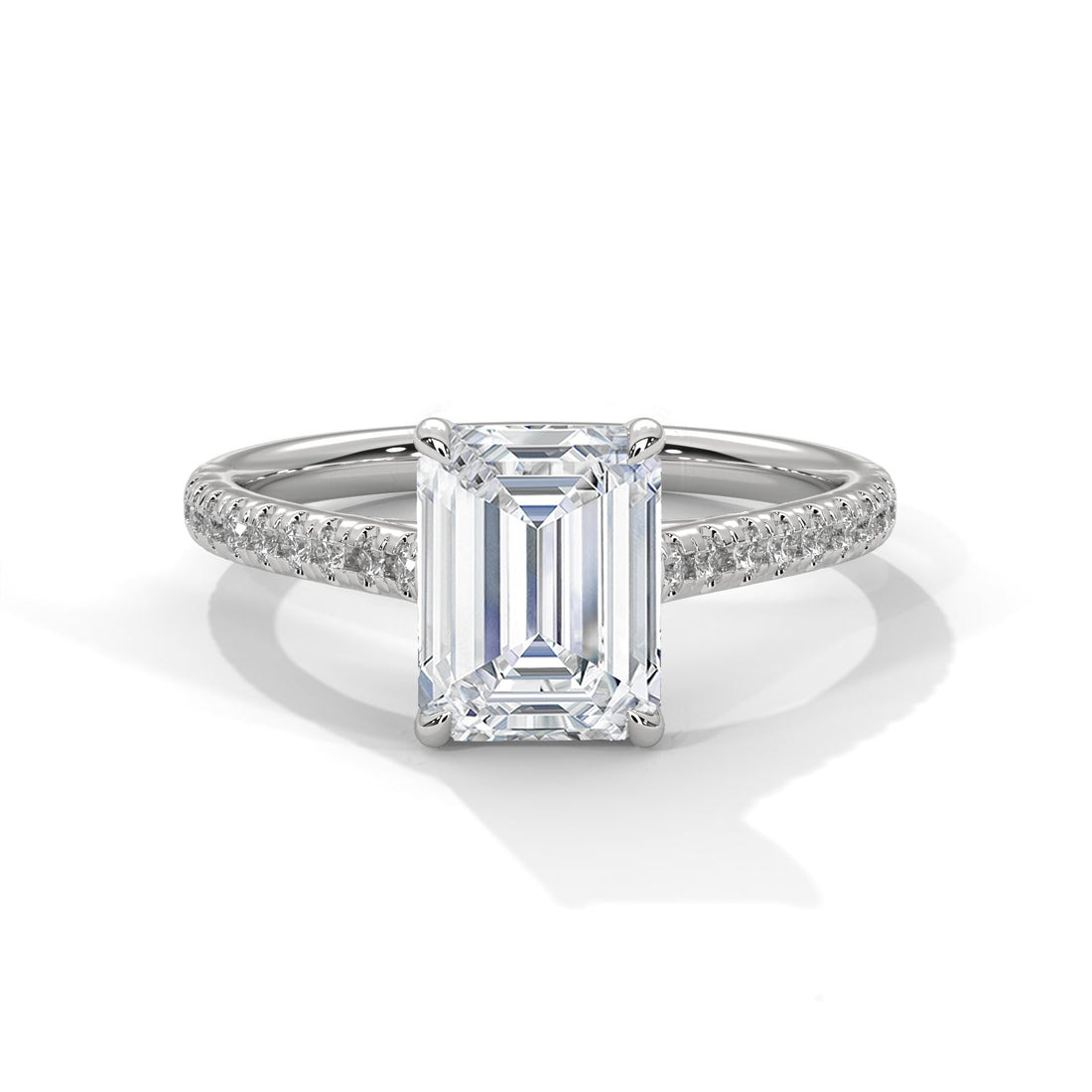 Graceful Lumina 1.5CT Emerald Lab-Grown Diamond Engagement Ring | 1.72 CTW