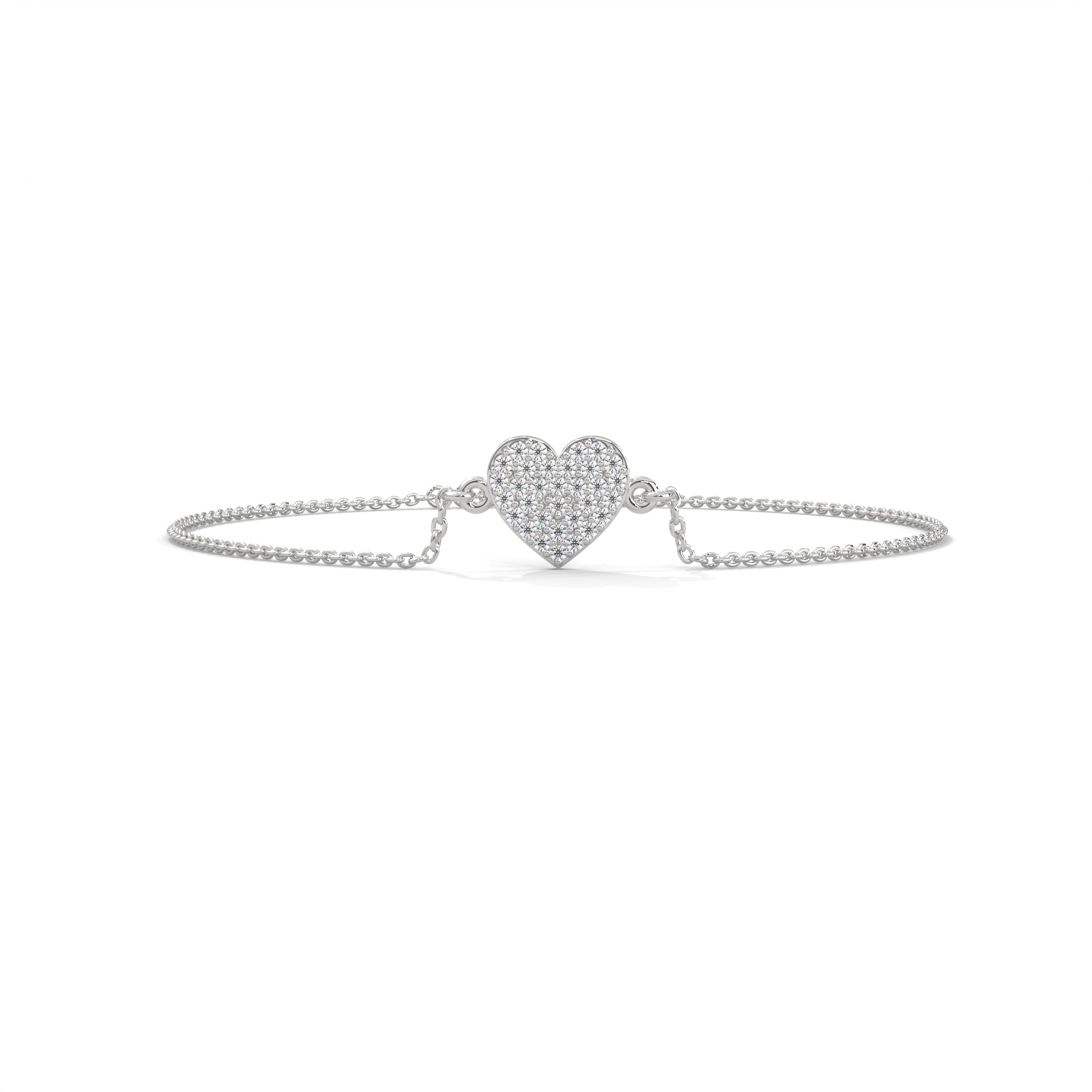 Amora Pave-Set Heart Lab-Grown Diamond Gold Bracelet | 0.26 CTW
