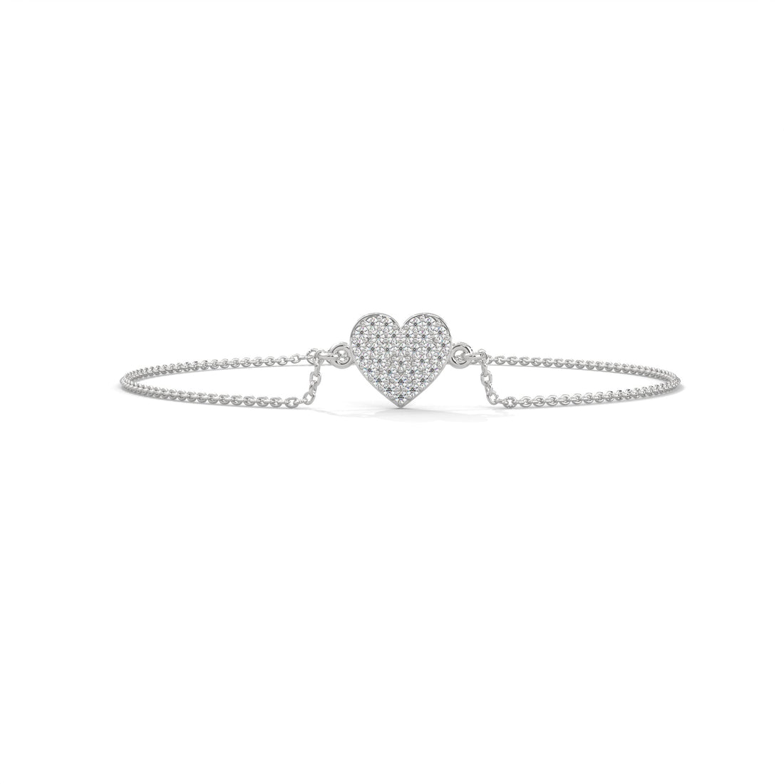 Amora Pave-Set Heart Lab-Grown Diamond Gold Bracelet | 0.26 CTW