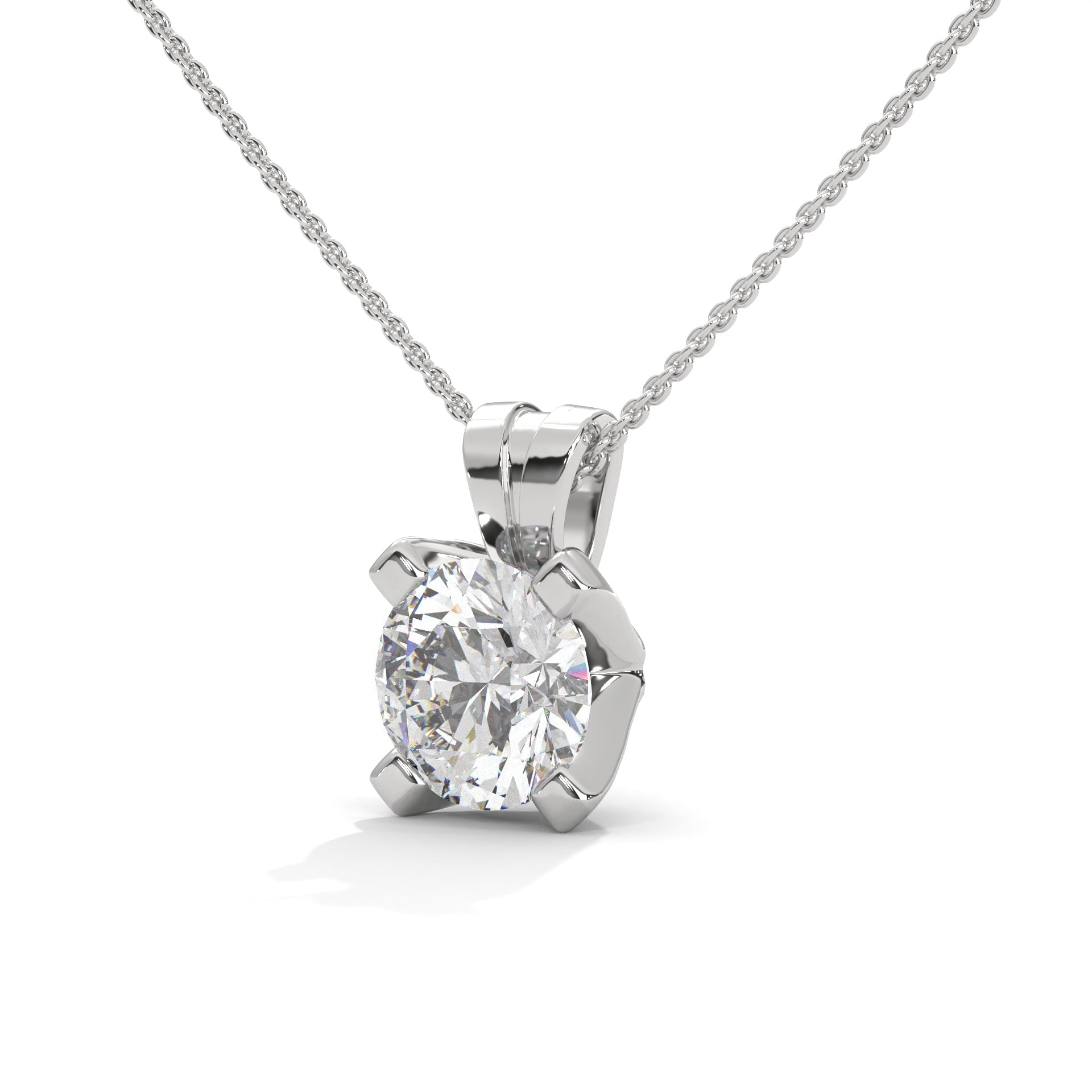Round Diamond Solitaire Pendant in 14K Gold | 2.43 CTW