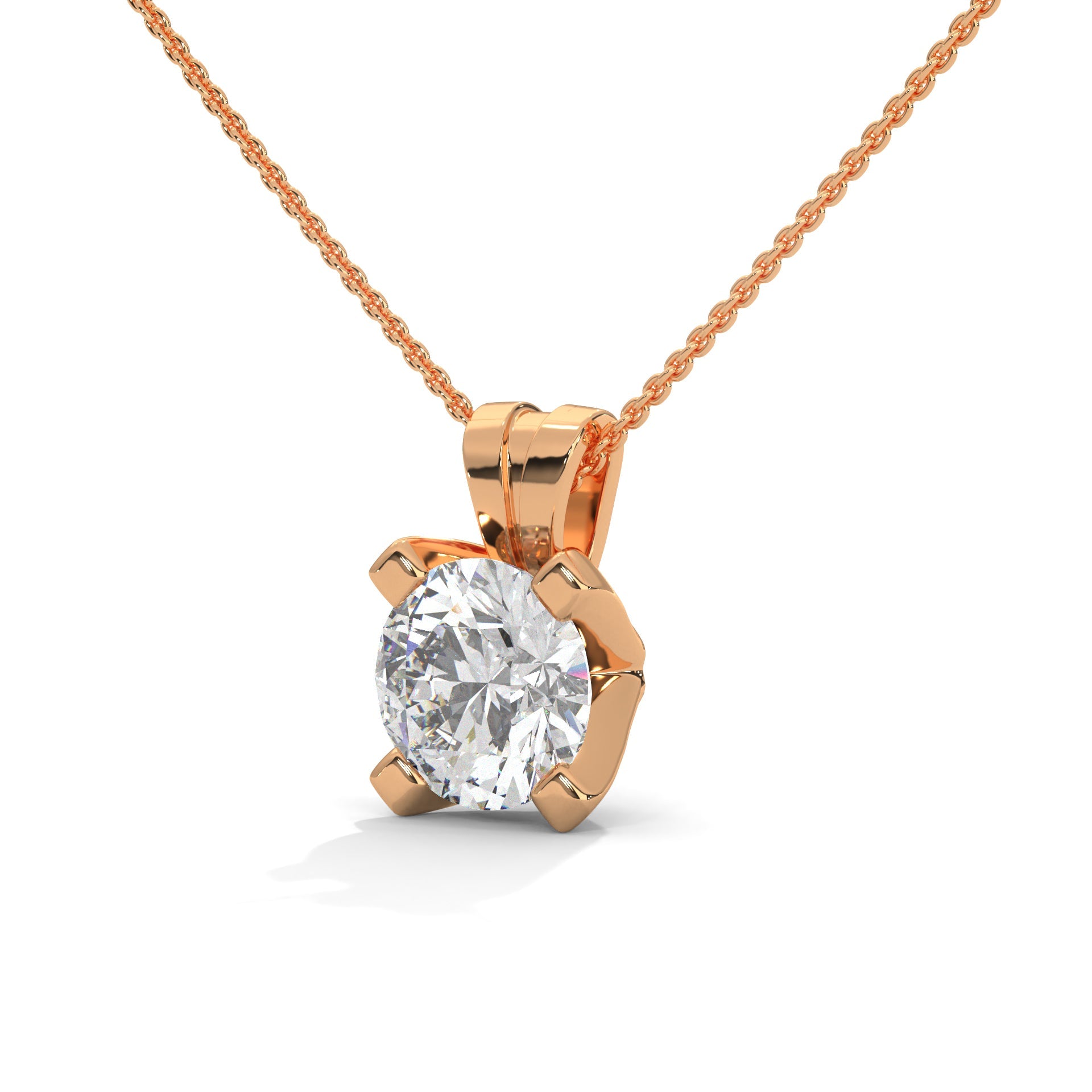 Round Diamond Solitaire Pendant in 14K Gold | 2.43 CTW