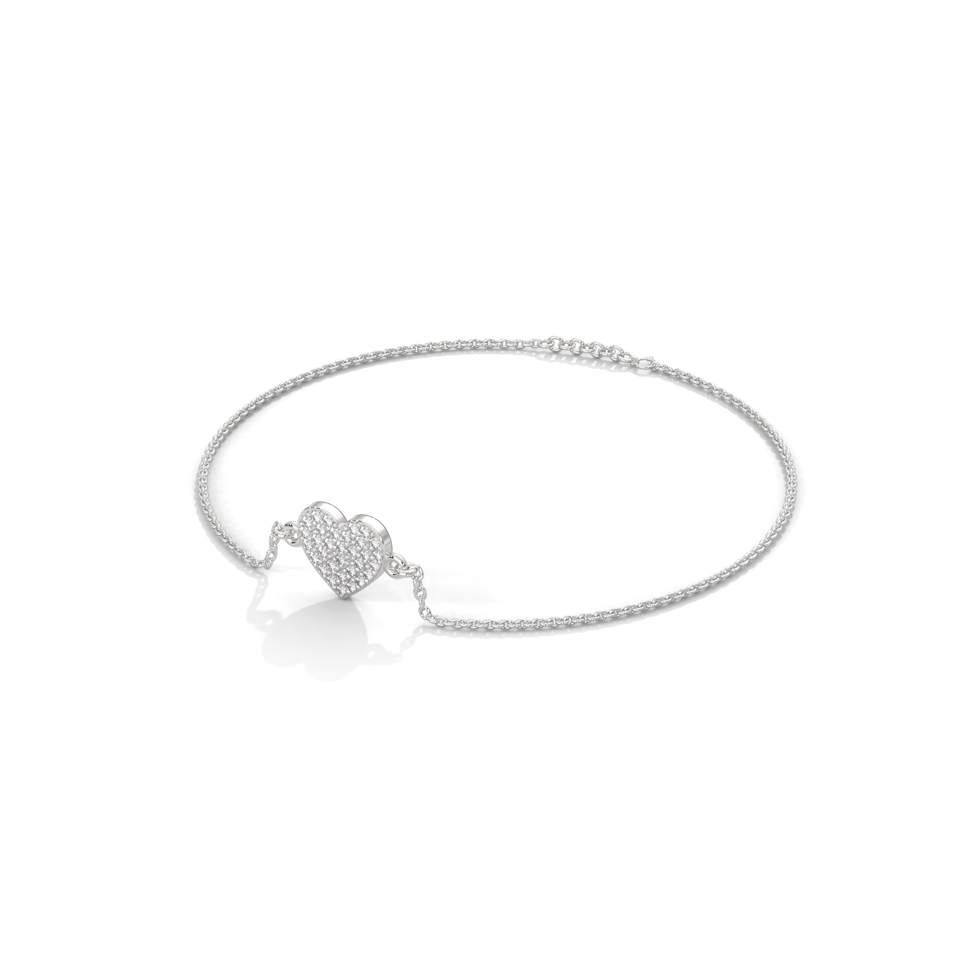 Amora Pave-Set Heart Lab-Grown Diamond Gold Bracelet | 0.26 CTW