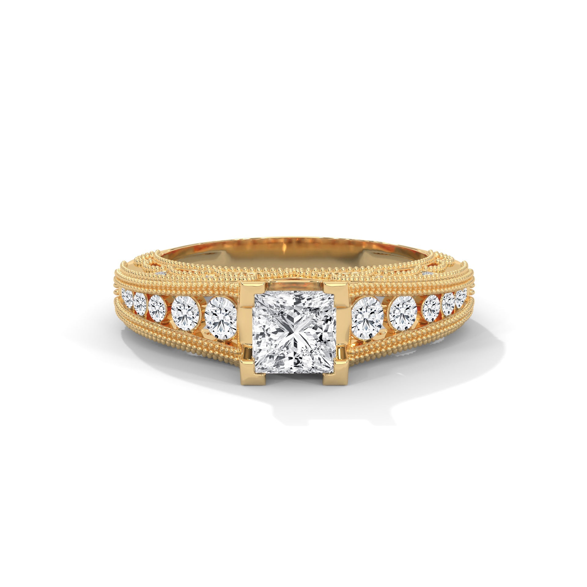 The Grand Radiance 0.99 CTW Princess-Cut Diamond Engagement Ring | E-VS1
