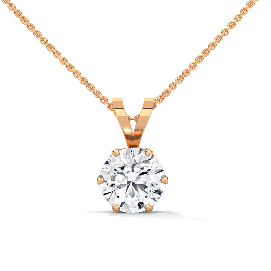 Brilliant Solitaire: 14K Gold Round Diamond Pendant Necklace | 2.11 CTW