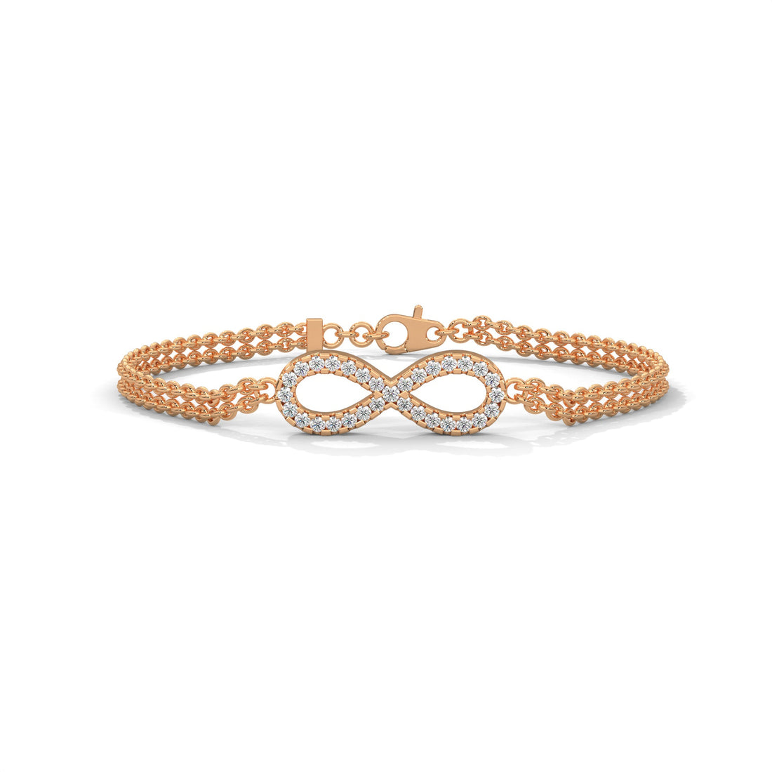InfinityGlow Pave-Set Lab-Grown Diamond Gold Bracelet | 0.38 CTW