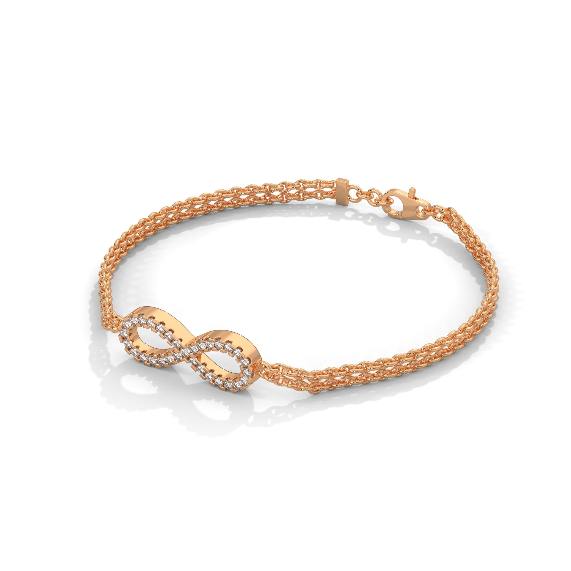 InfinityGlow Pave-Set Lab-Grown Diamond Gold Bracelet | 0.38 CTW