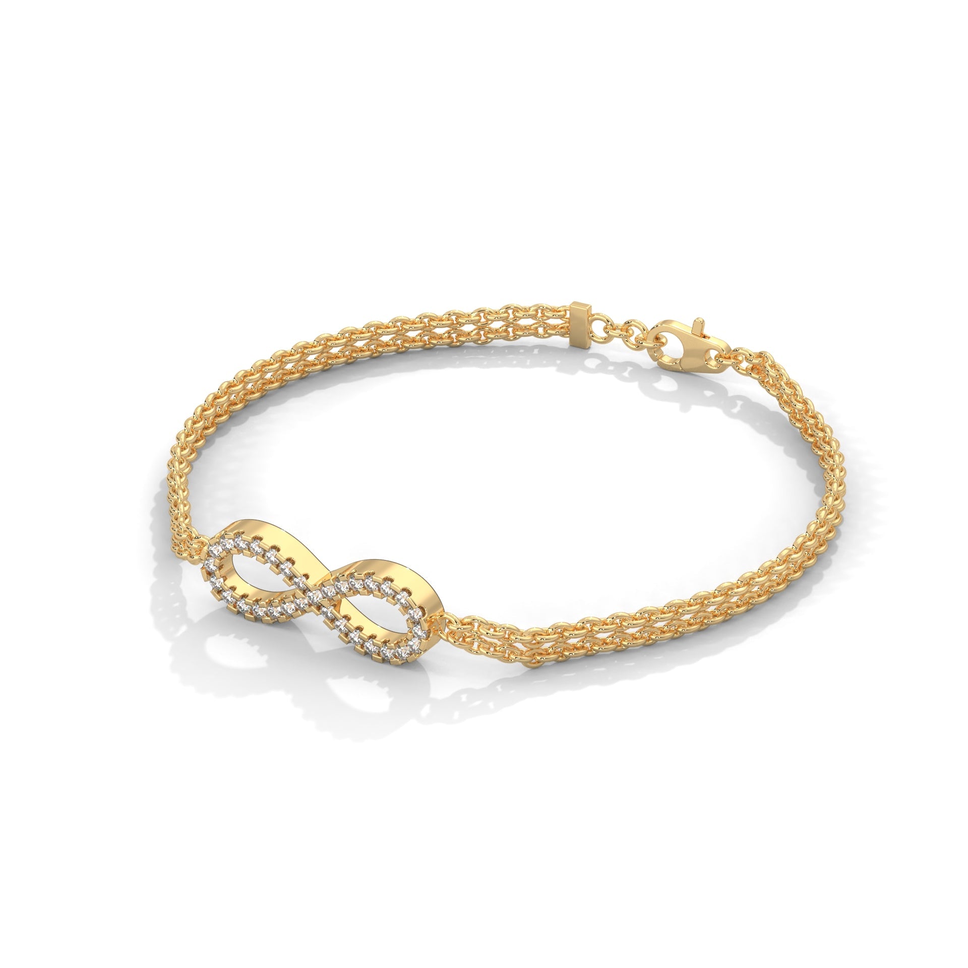 InfinityGlow Pave-Set Lab-Grown Diamond Gold Bracelet | 0.38 CTW