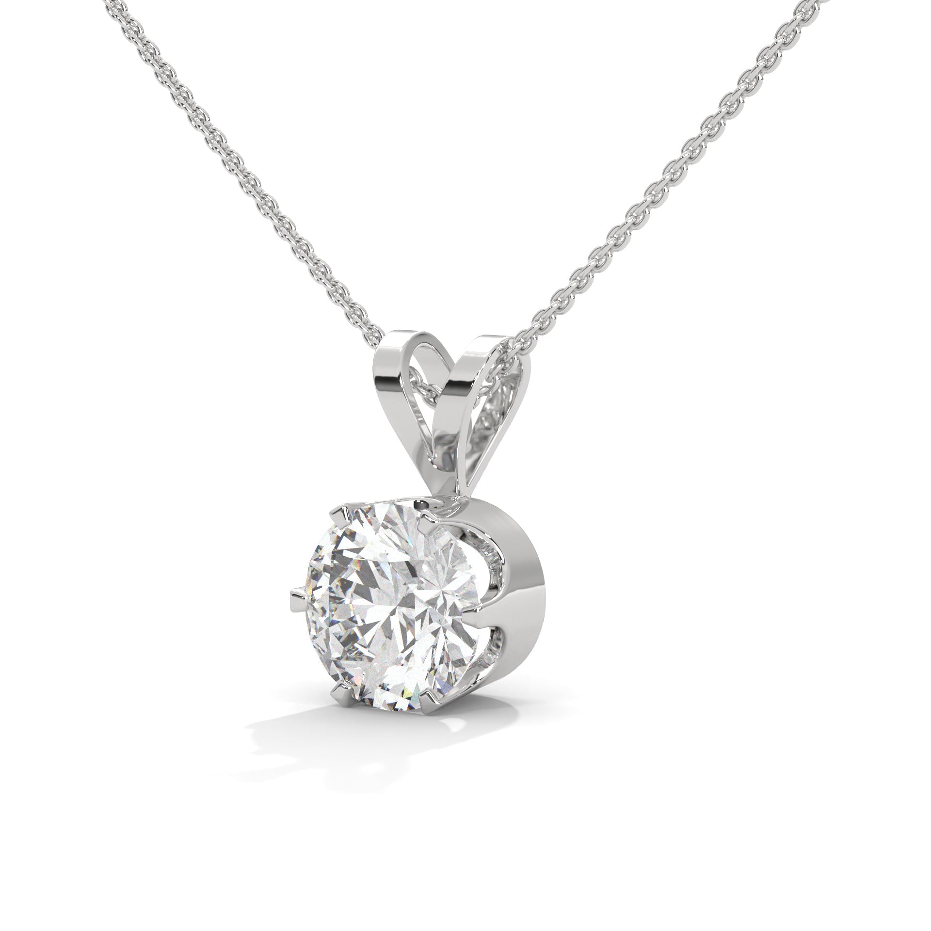 Brilliant Solitaire: 14K Gold Round Diamond Pendant Necklace | 2.11 CTW