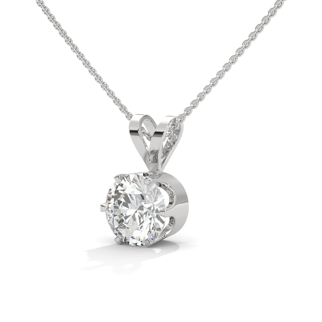 Brilliant Solitaire: 14K Gold Round Diamond Pendant Necklace | 2.11 CTW