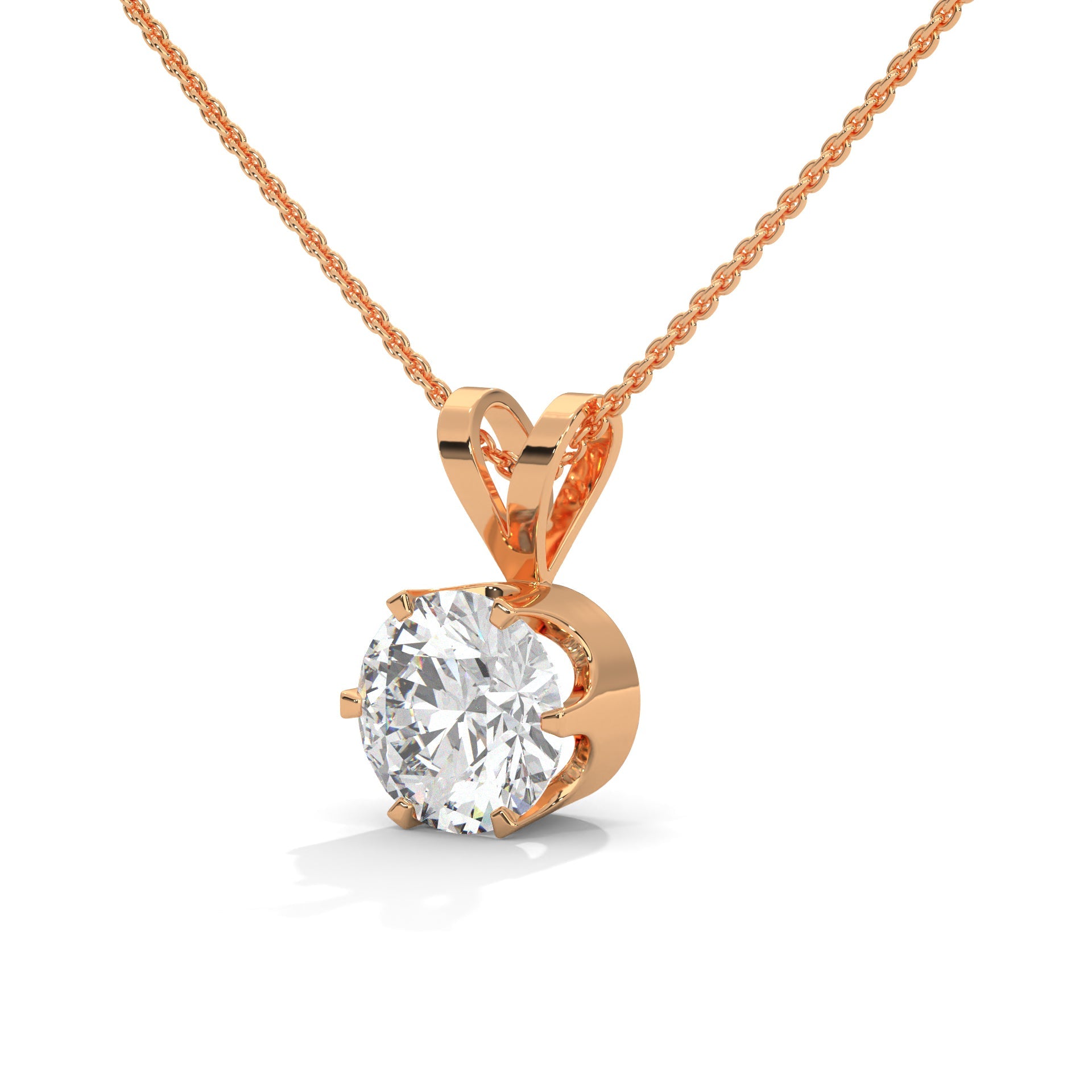 Brilliant Solitaire: 14K Gold Round Diamond Pendant Necklace | 2.11 CTW