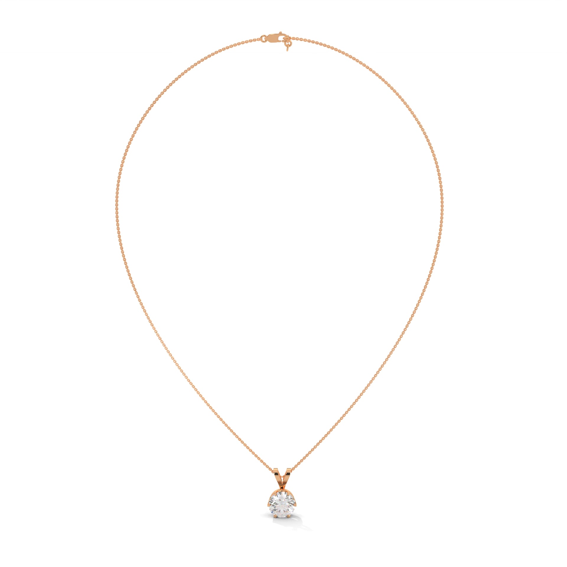 Brilliant Solitaire: 14K Gold Round Diamond Pendant Necklace | 2.11 CTW
