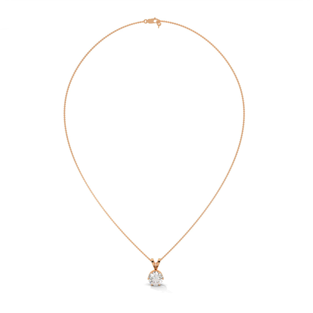 Brilliant Solitaire: 14K Gold Round Diamond Pendant Necklace | 2.11 CTW