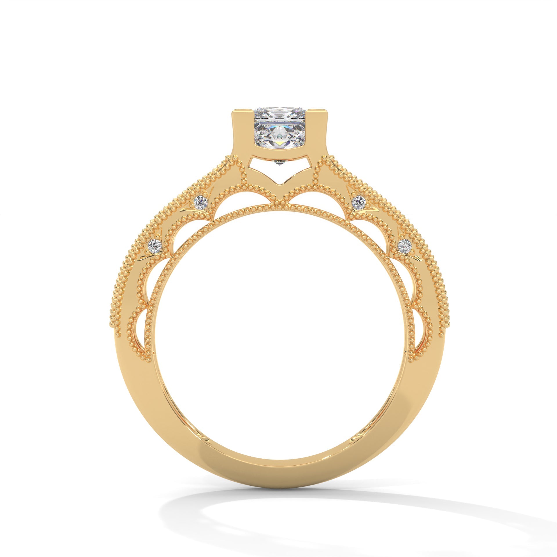 The Grand Radiance 0.99 CTW Princess-Cut Diamond Engagement Ring | E-VS1