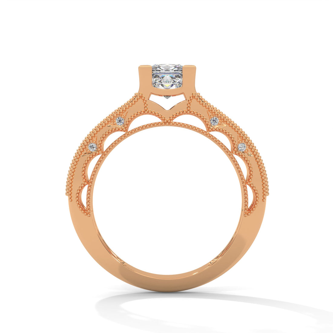 The Grand Radiance 0.99 CTW Princess-Cut Diamond Engagement Ring | E-VS1