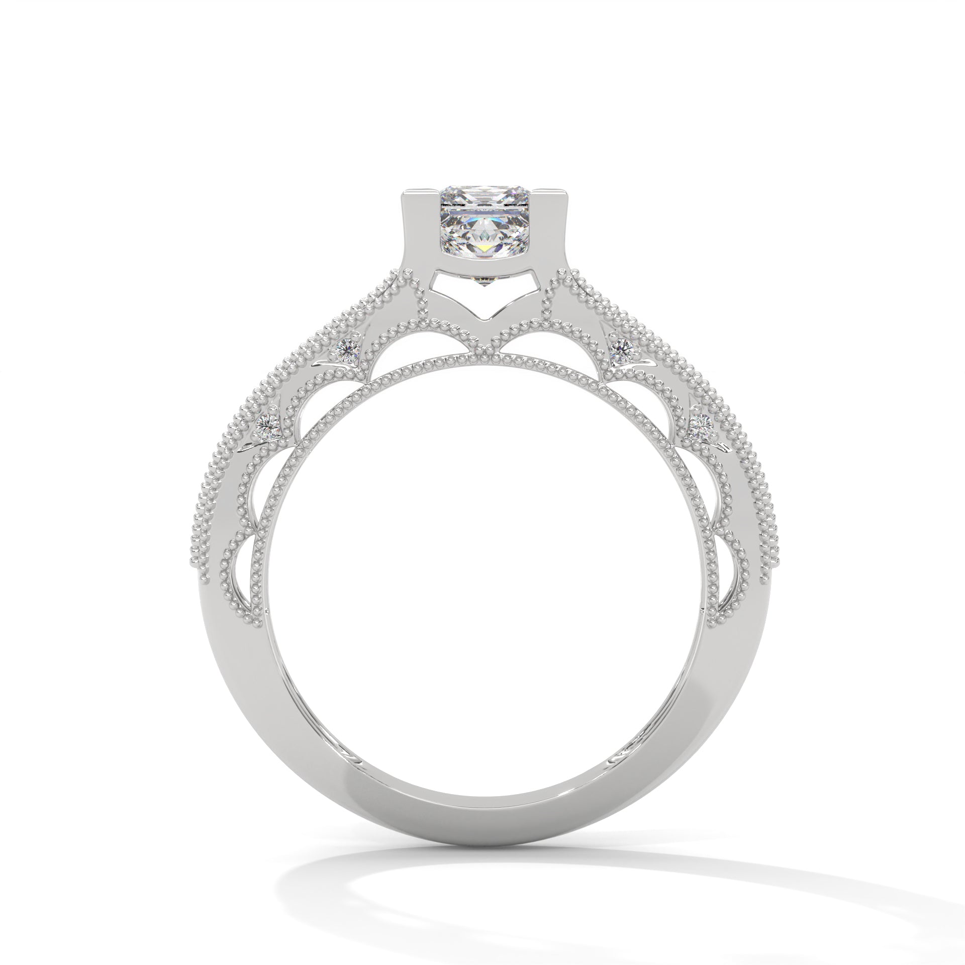 The Grand Radiance 0.99 CTW Princess-Cut Diamond Engagement Ring | E-VS1