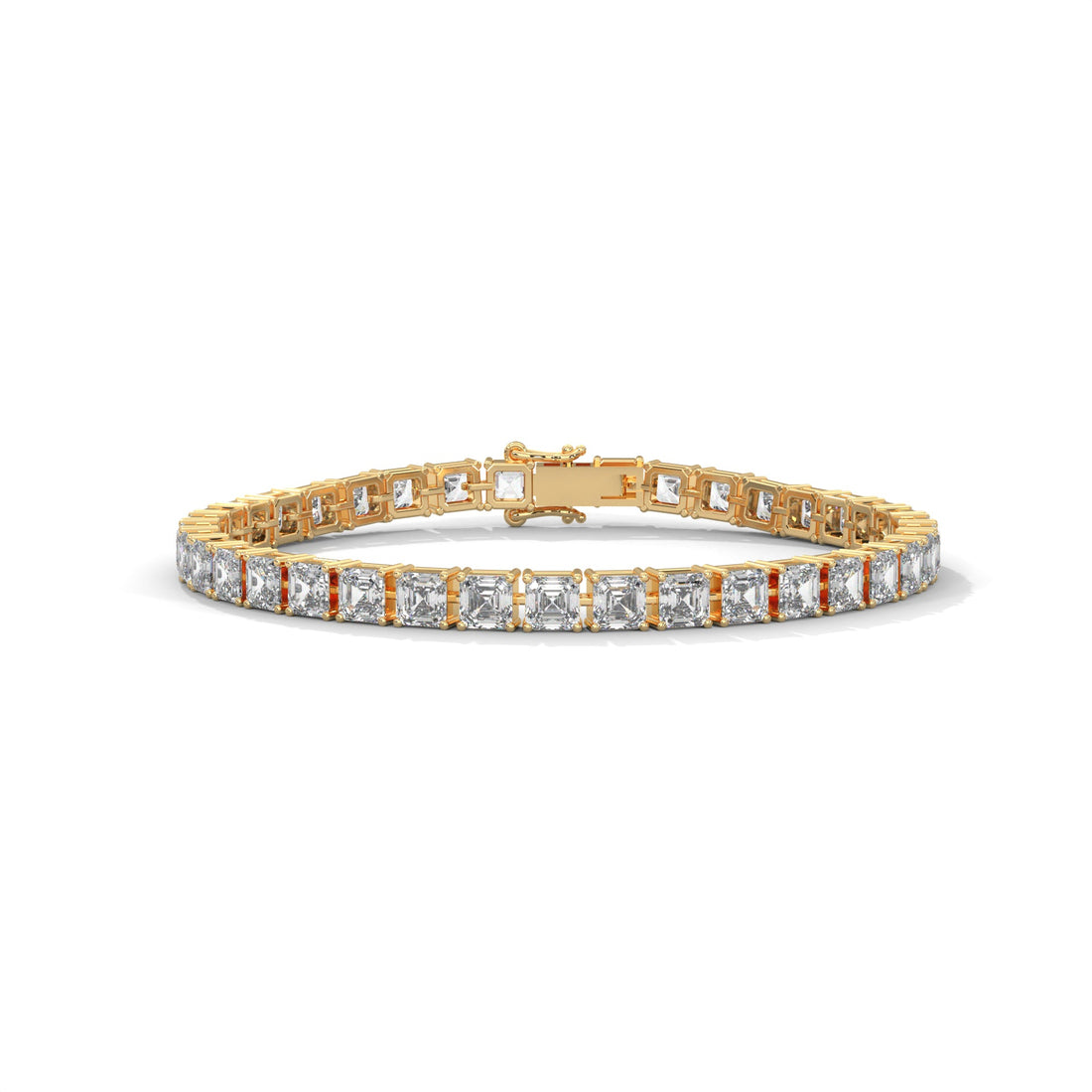 Lumière Asscher-Cut Lab-Grown Diamond Tennis Bracelet | 11.1 CTW