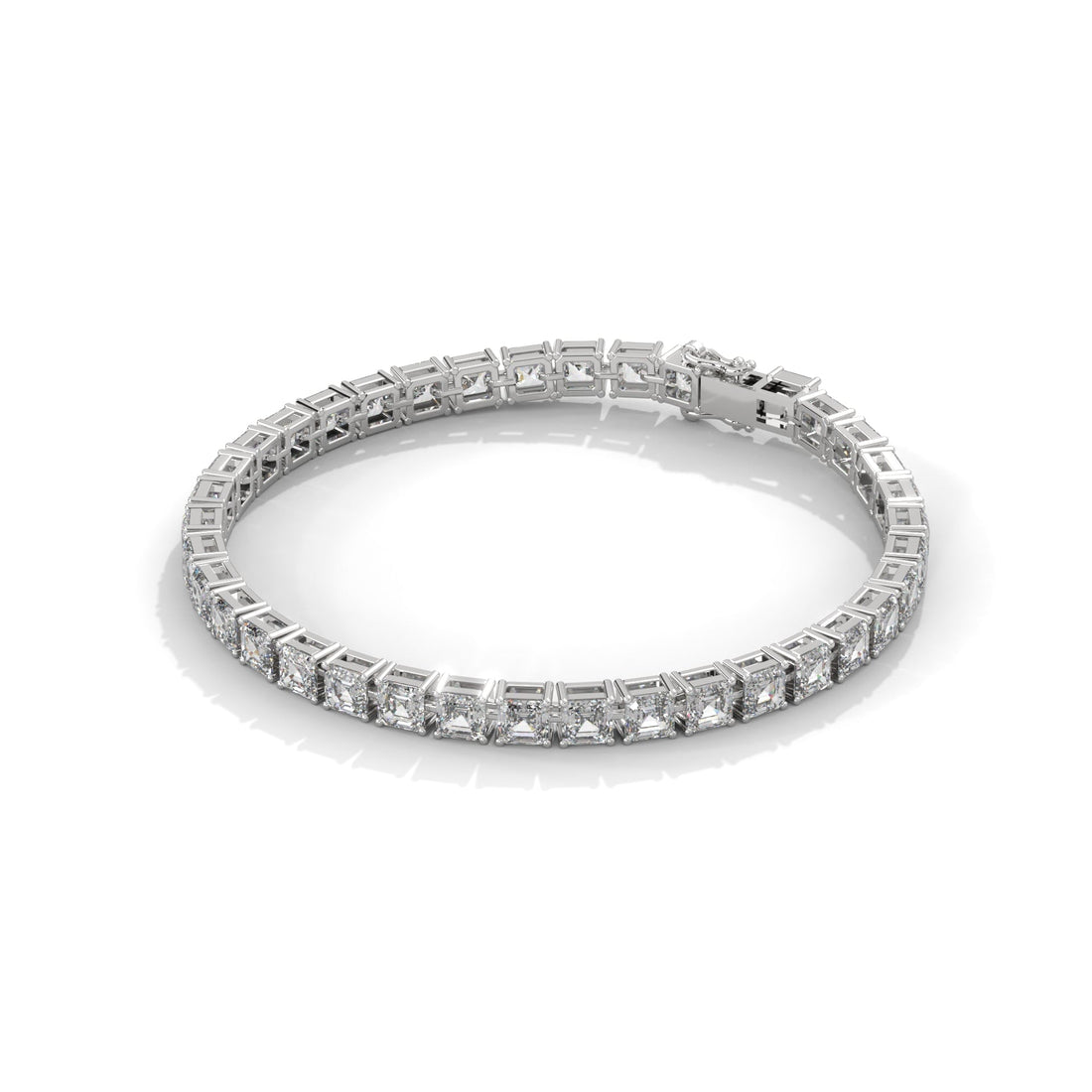 Lumière Asscher-Cut Lab-Grown Diamond Tennis Bracelet | 11.1 CTW
