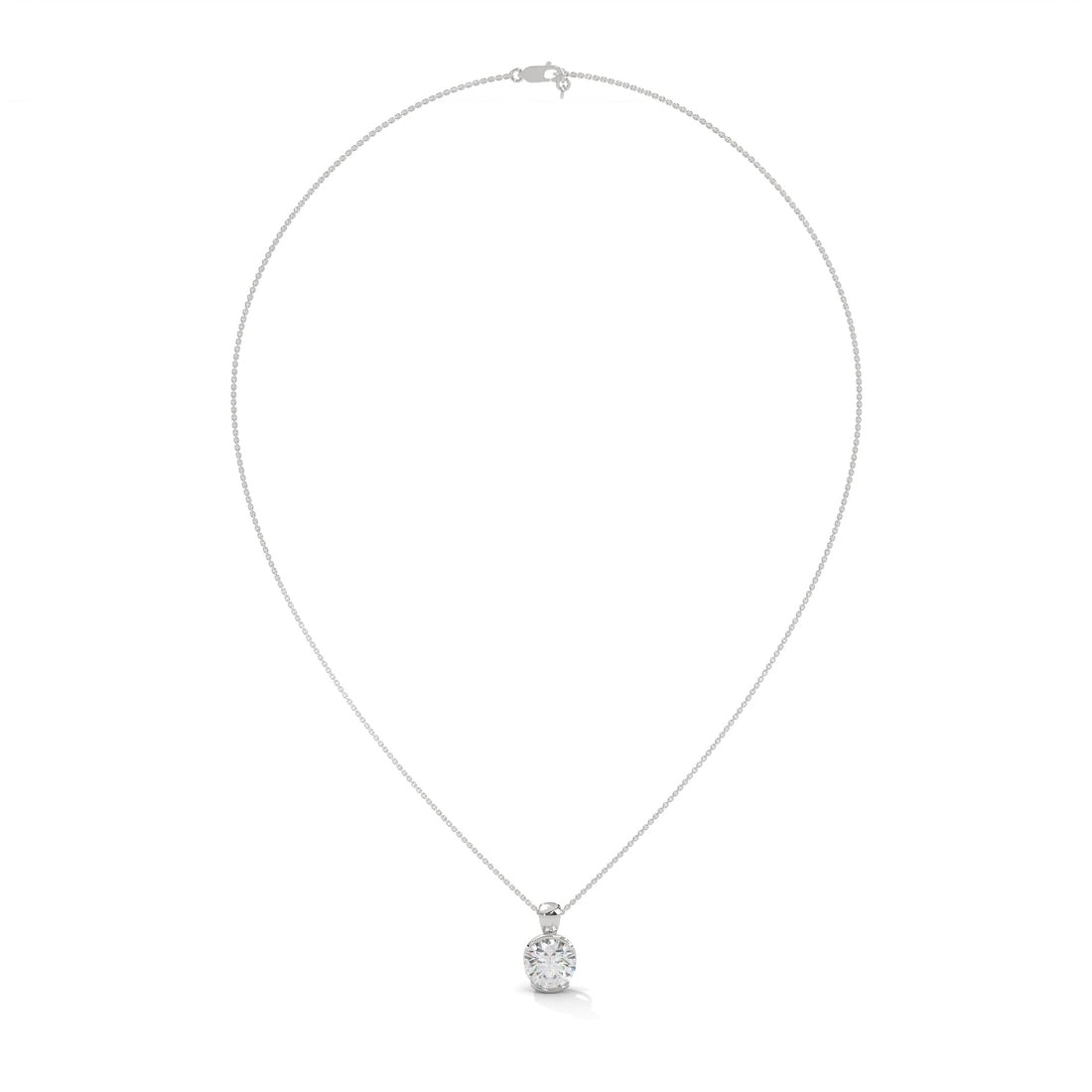 Radiant Brilliance Round Cut Half-Bezel Diamond Pendant | 2.43 CT| 14K Gold