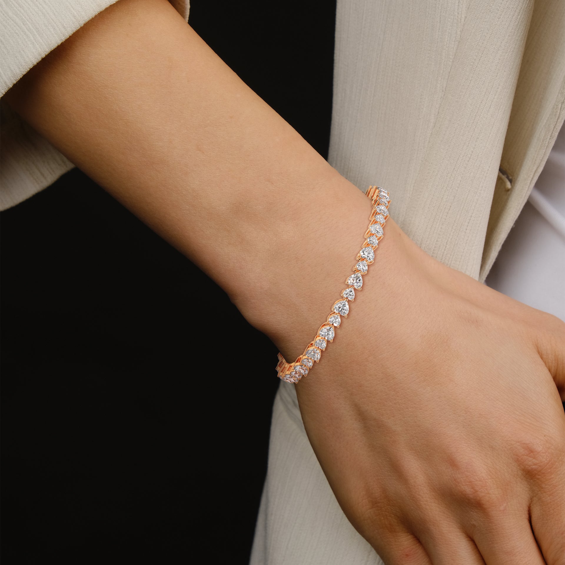 EternalHeart Heart-Cut Lab-Grown Diamond Tennis Bracelet | 10.4 CTW