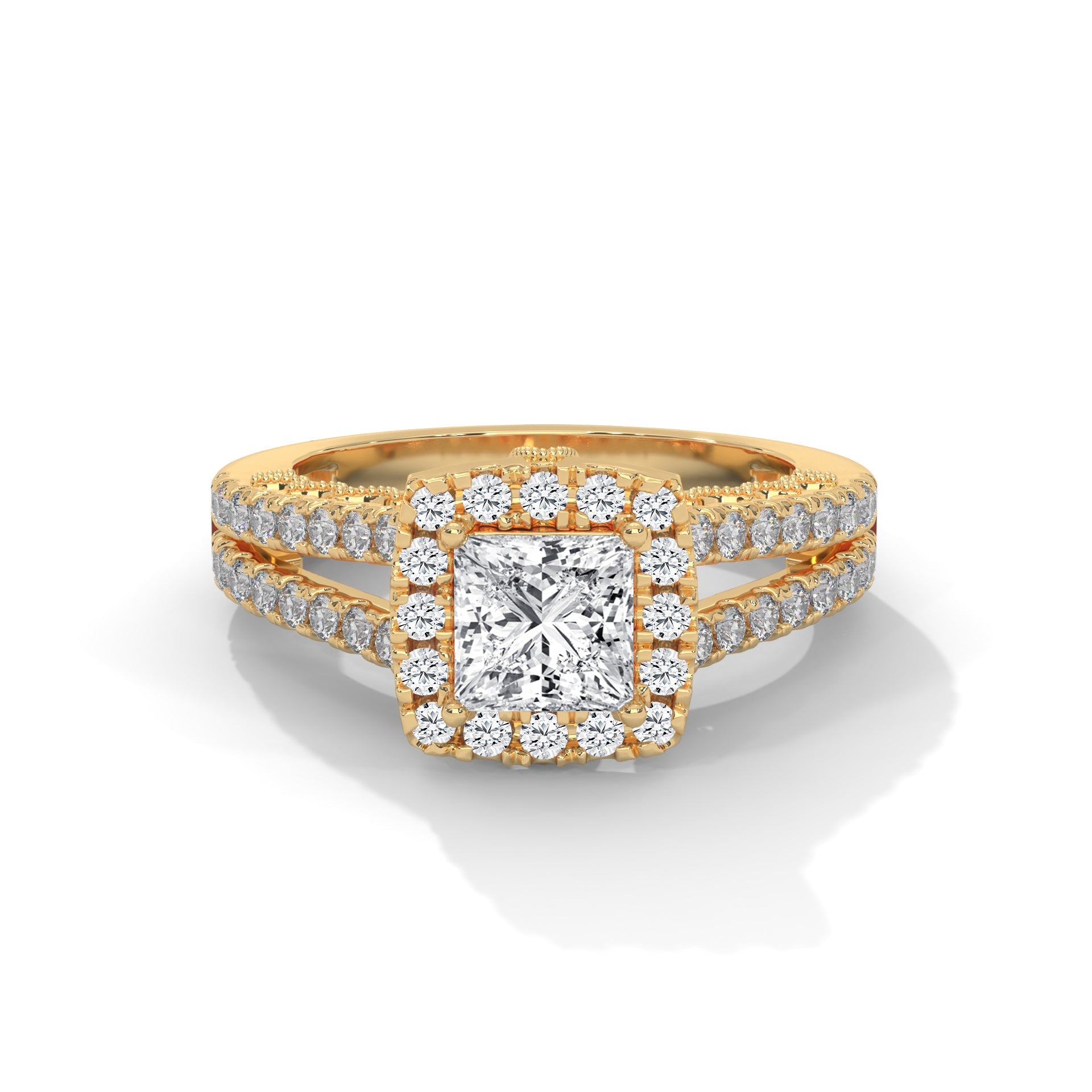 The Luminous Elegance 1.87 CTW Princess-Cut Diamond Engagement Ring | F-VS1