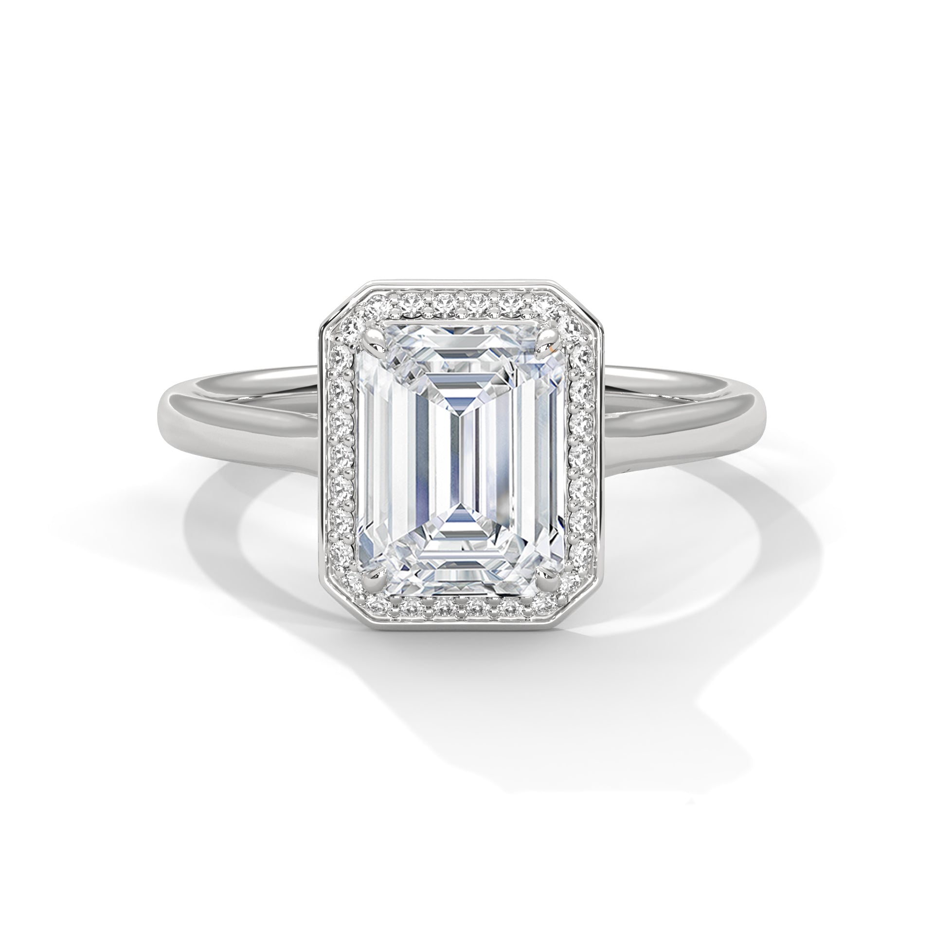 Royal Halo 1.5CT Emerald Lab-Grown Diamond Engagement Ring | 1.65 CTW