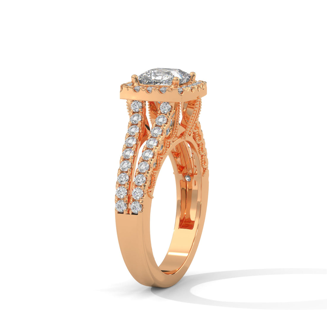 The Luminous Elegance 1.87 CTW Princess-Cut Diamond Engagement Ring | F-VS1