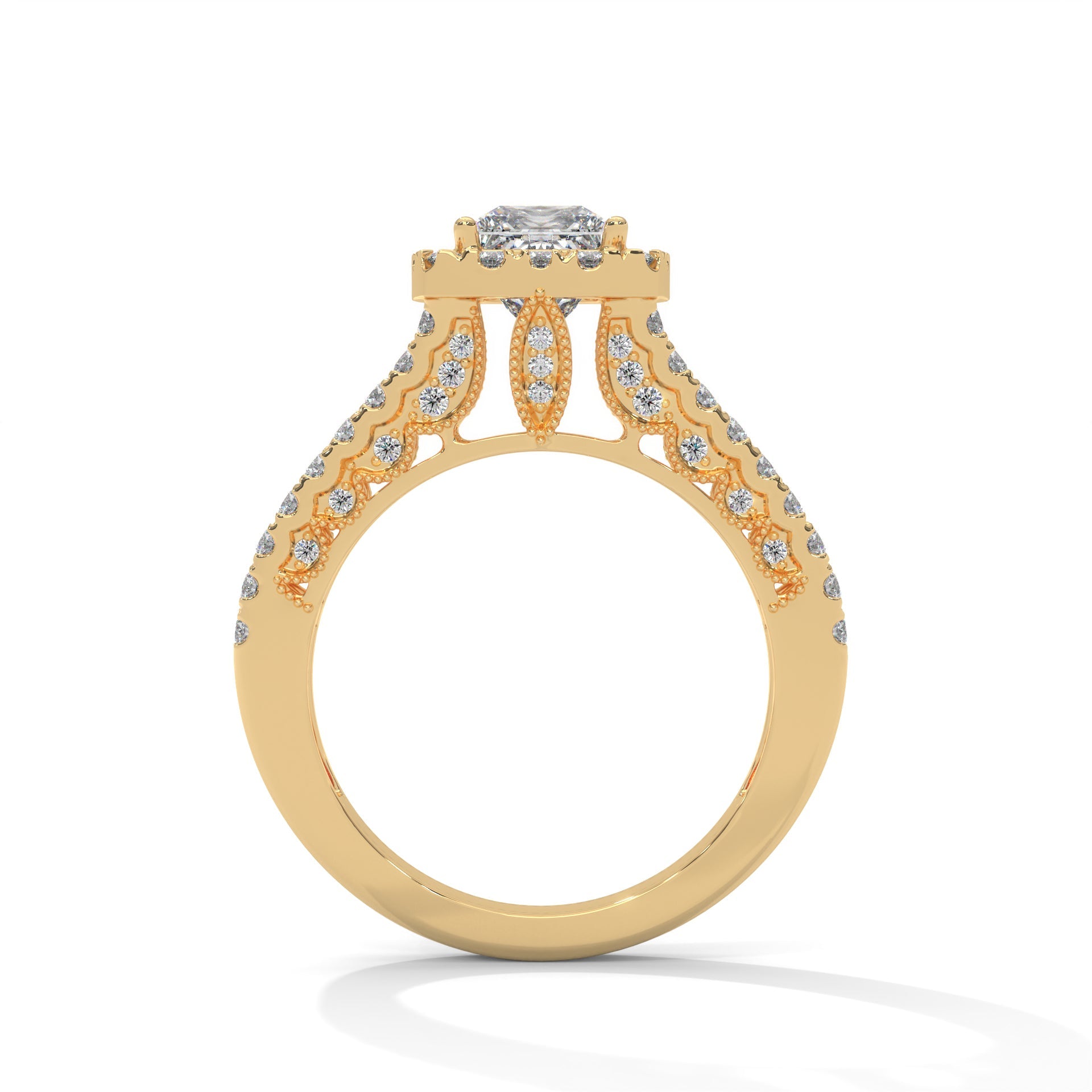 The Luminous Elegance 1.87 CTW Princess-Cut Diamond Engagement Ring | F-VS1