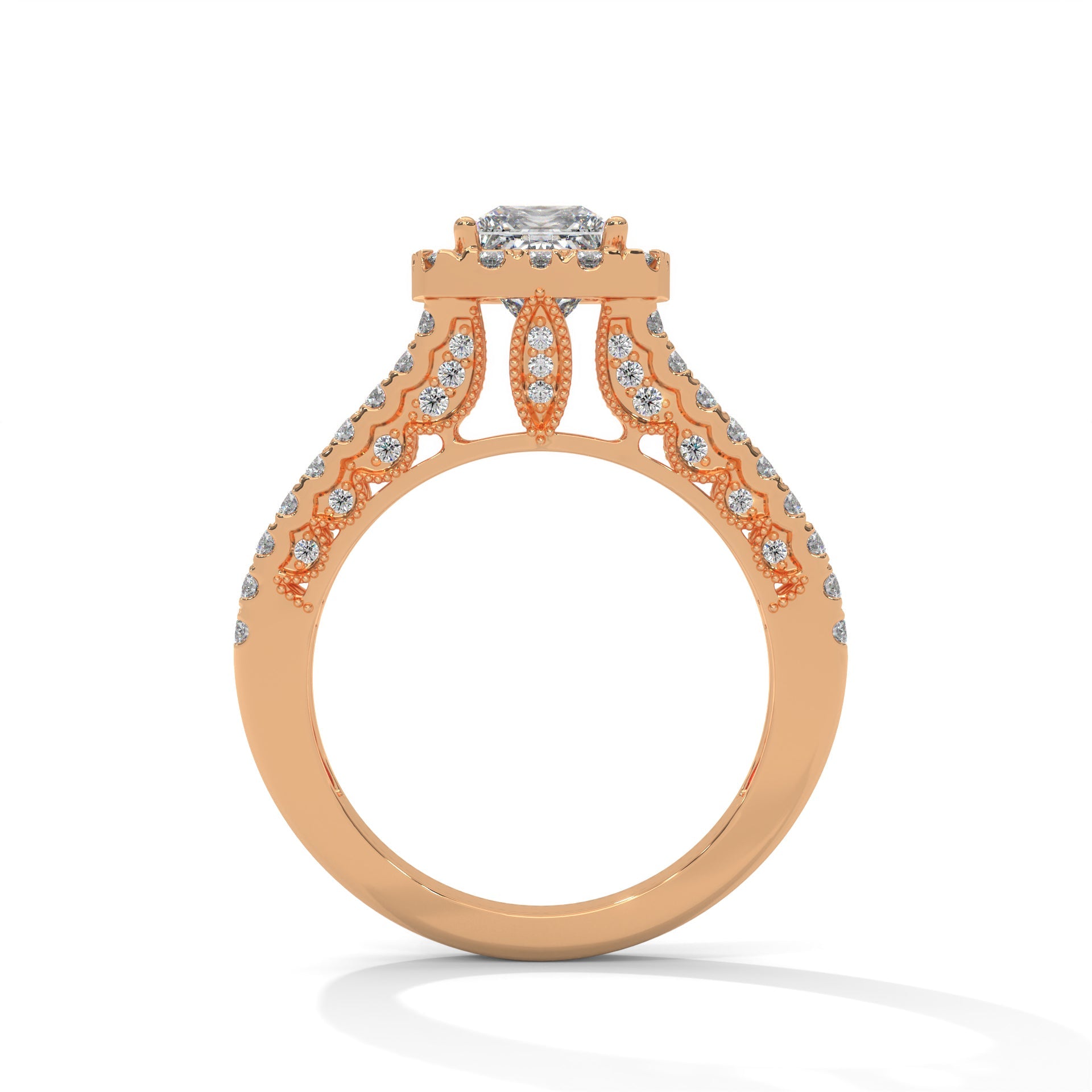 The Luminous Elegance 1.87 CTW Princess-Cut Diamond Engagement Ring | F-VS1