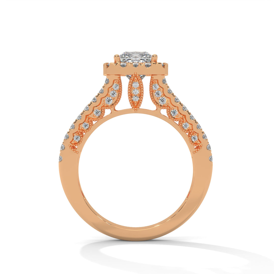 The Luminous Elegance 1.87 CTW Princess-Cut Diamond Engagement Ring | F-VS1