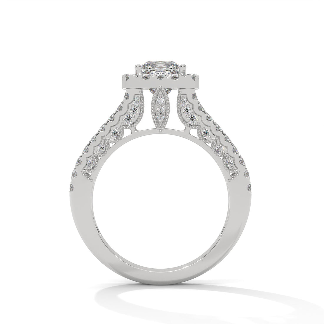 The Luminous Elegance 1.87 CTW Princess-Cut Diamond Engagement Ring | F-VS1