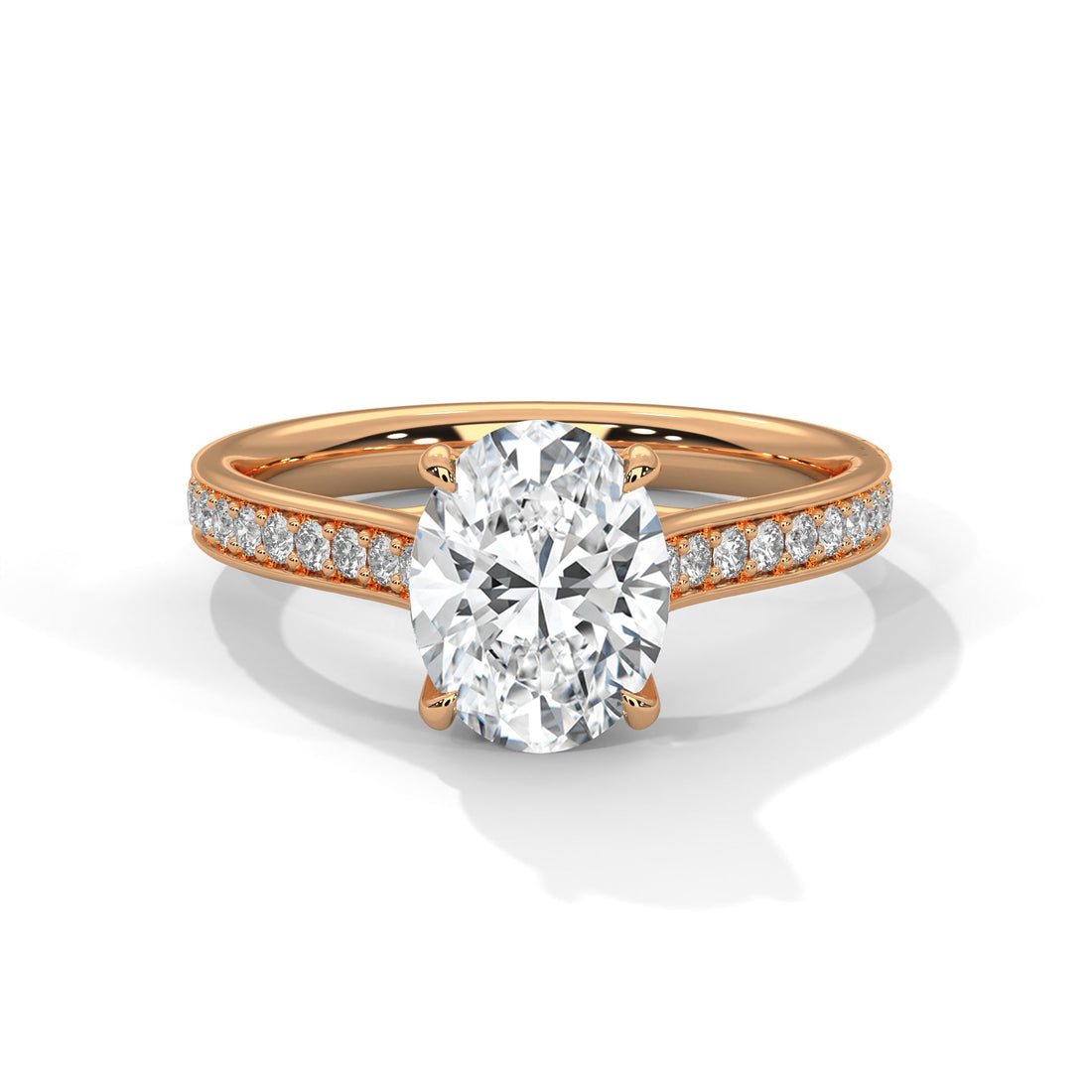 Valencia 3ct Oval Lab-Grown Diamond Pav Engagement Ring | 3.26 CTW