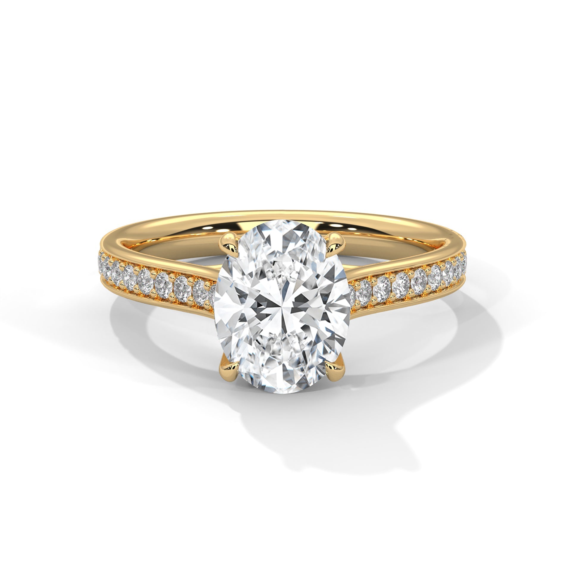 Liana 1.5ct Oval Lab-Grown Diamond Pavé Engagement Ring | 1.76 CTW