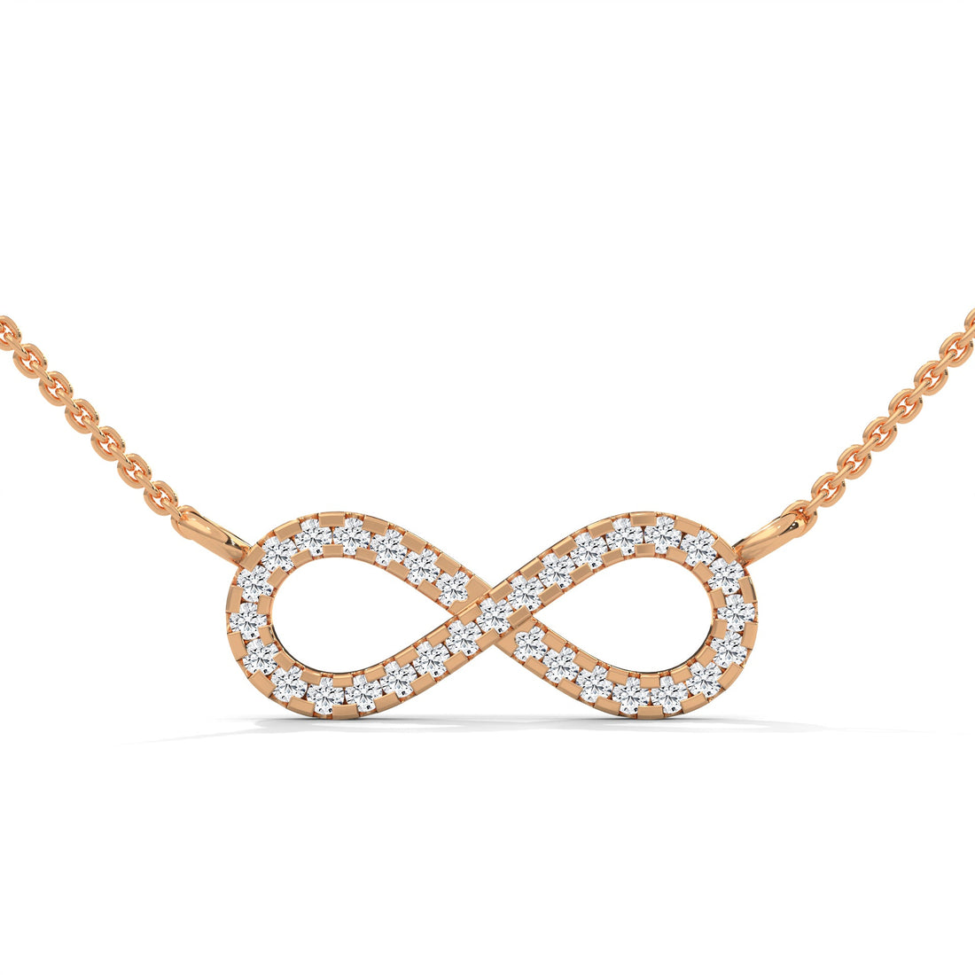 Infinite Sparkle: 14K Gold Diamond Infinity Pendant Necklace | 0.16 CTW