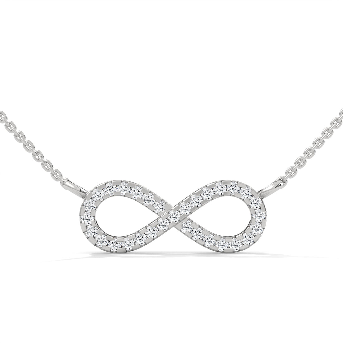 Infinite Sparkle: 14K Gold Diamond Infinity Pendant Necklace | 0.16 CTW