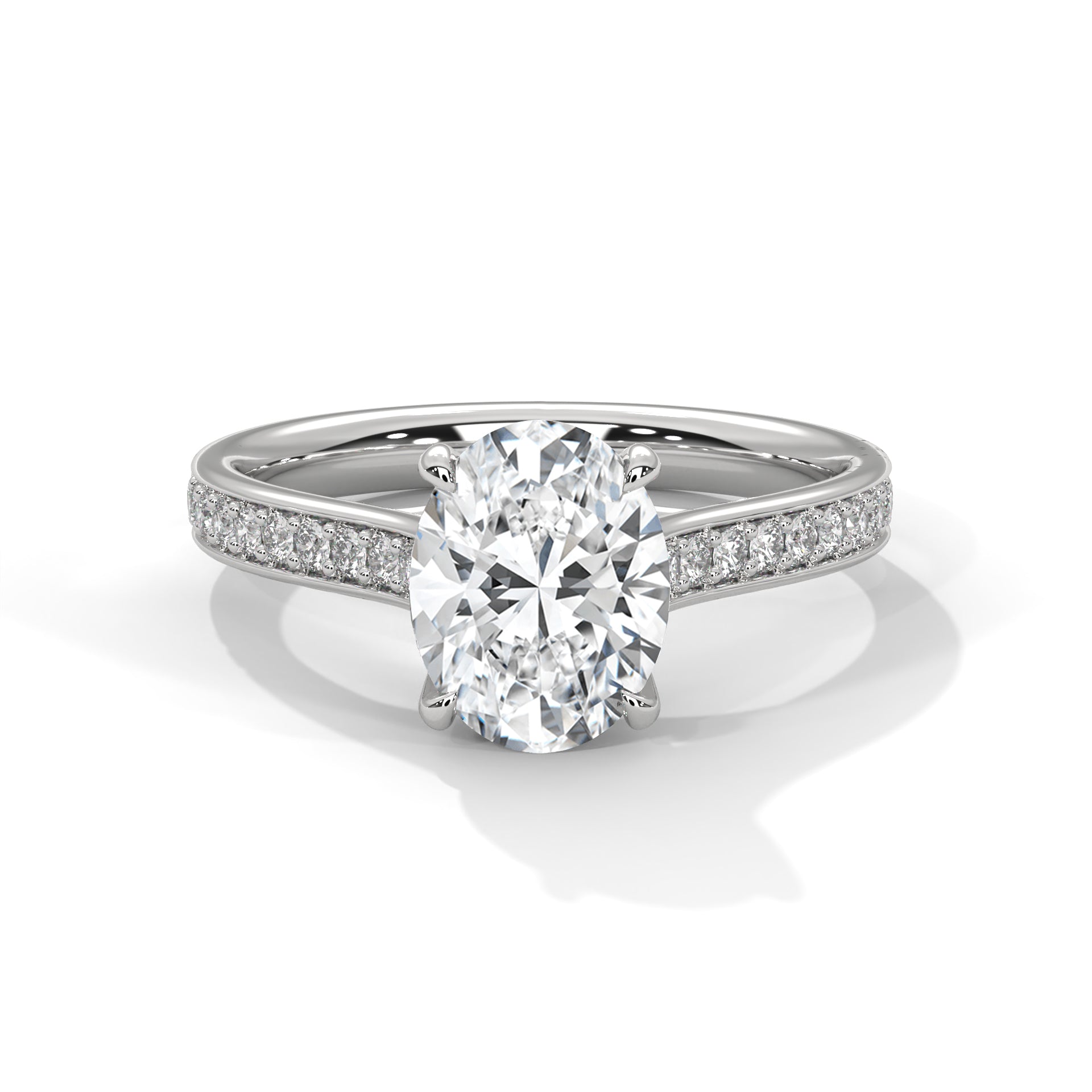 Valencia 3ct Oval Lab-Grown Diamond Pav Engagement Ring | 3.26 CTW
