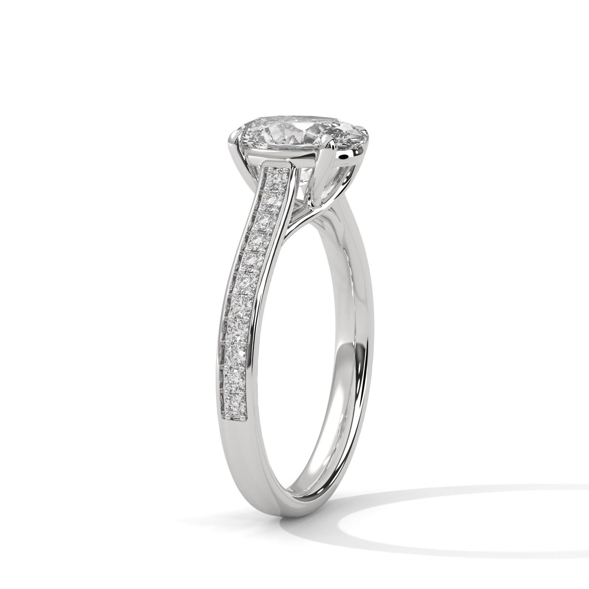 Liana 1.5ct Oval Lab-Grown Diamond Pavé Engagement Ring | 1.76 CTW