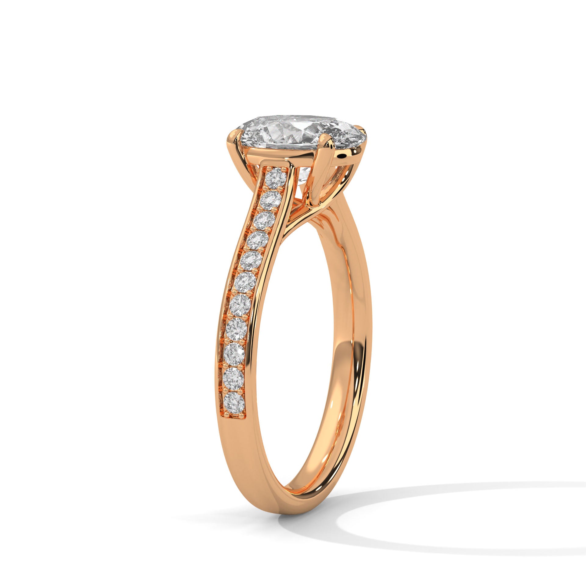Liana 1.5ct Oval Lab-Grown Diamond Pavé Engagement Ring | 1.76 CTW